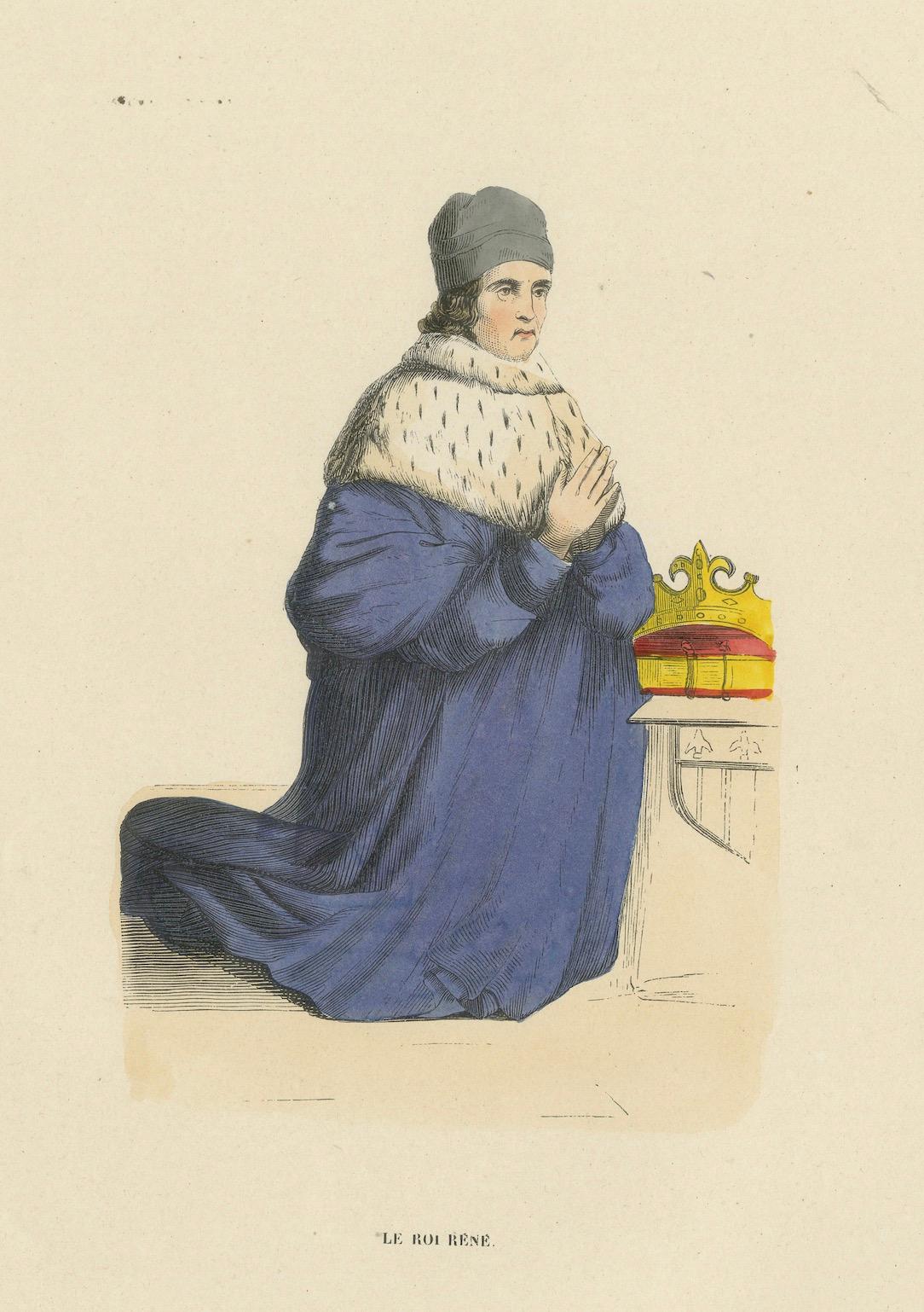 Mid-19th Century King René of Anjou in Contemplation: A Regal Representation, 1847