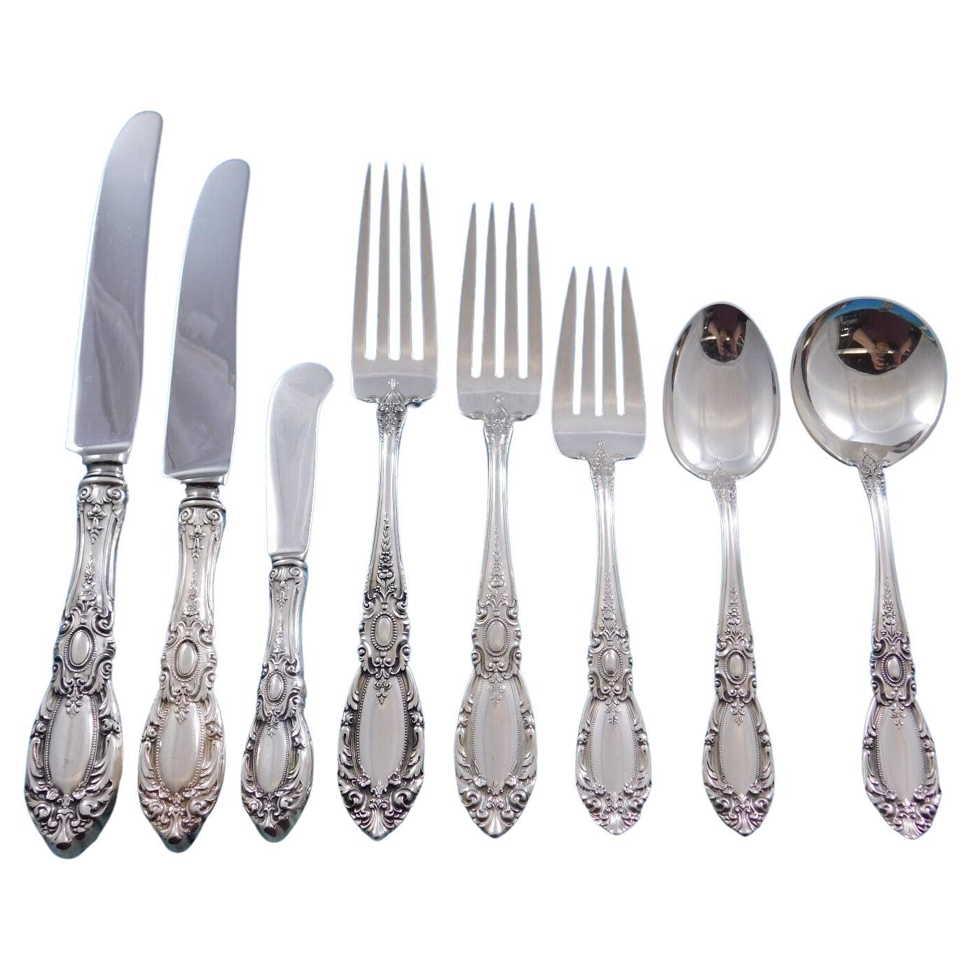 King Richard by Towle Sterling Silver Flatware Set 12 Service 108 Pc Dinner Size For Sale