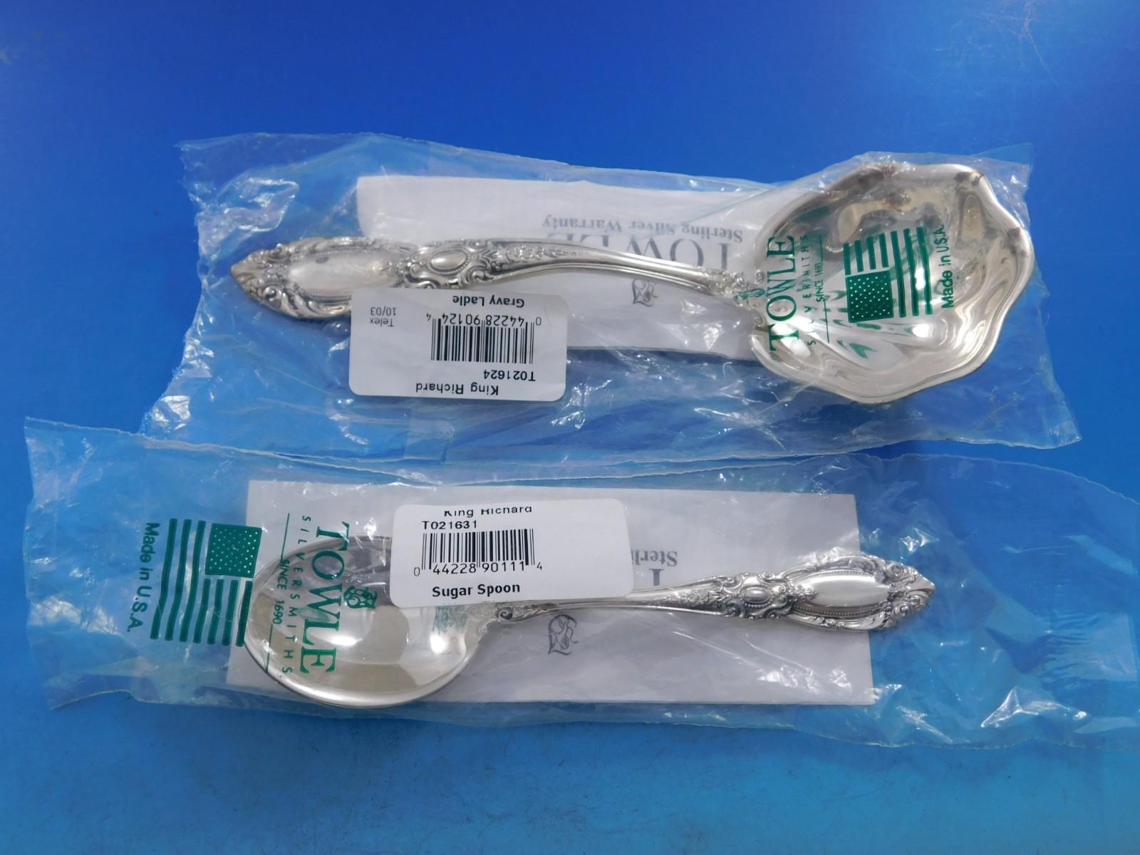King Richard by Towle Sterling Silber Besteck Set 12 Service 65 Stück Abendessen Neu im Zustand „Hervorragend“ im Angebot in Big Bend, WI