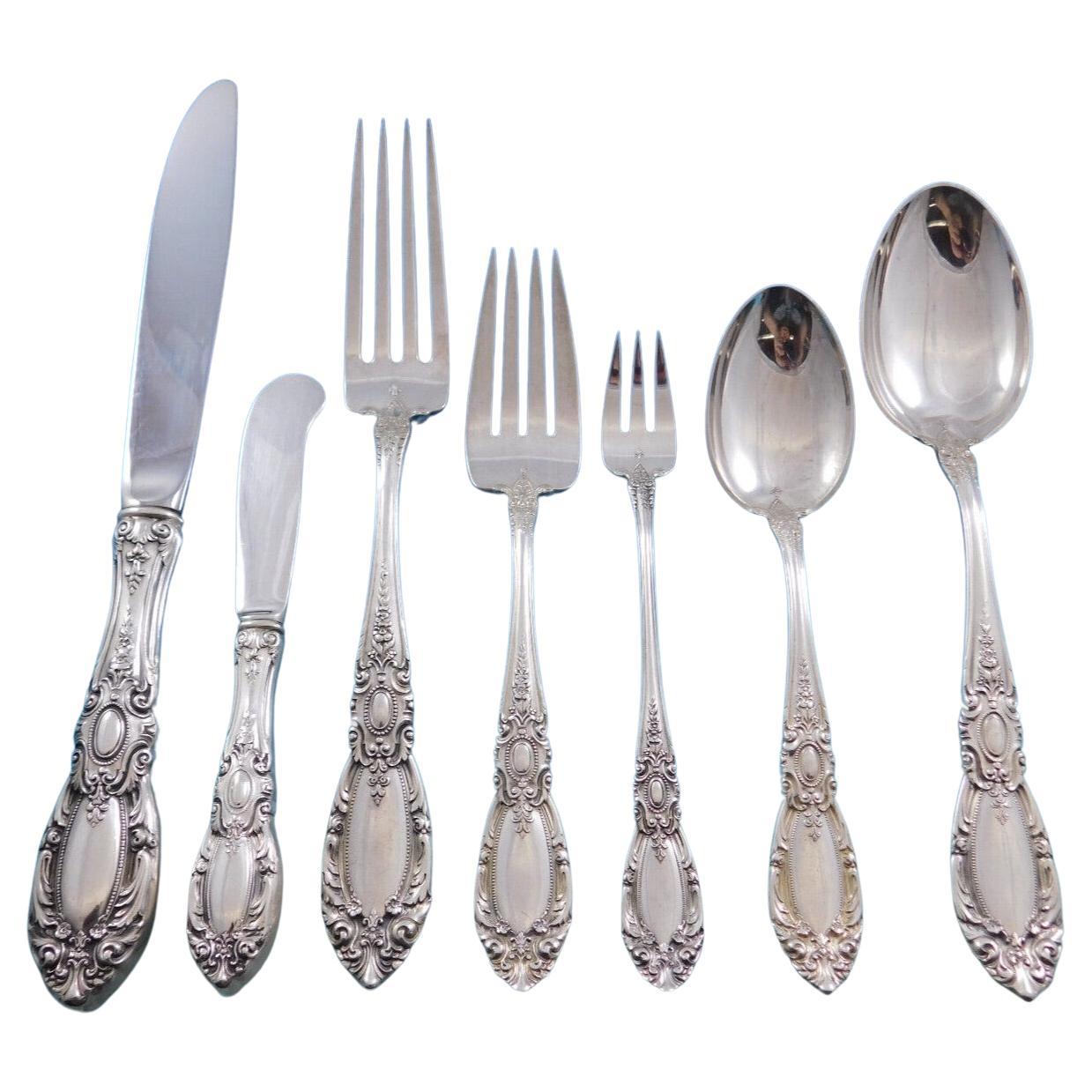 King Richard by Towle Sterling Silver Flatware Set 12 Service 87 Pcs Dinner Size For Sale