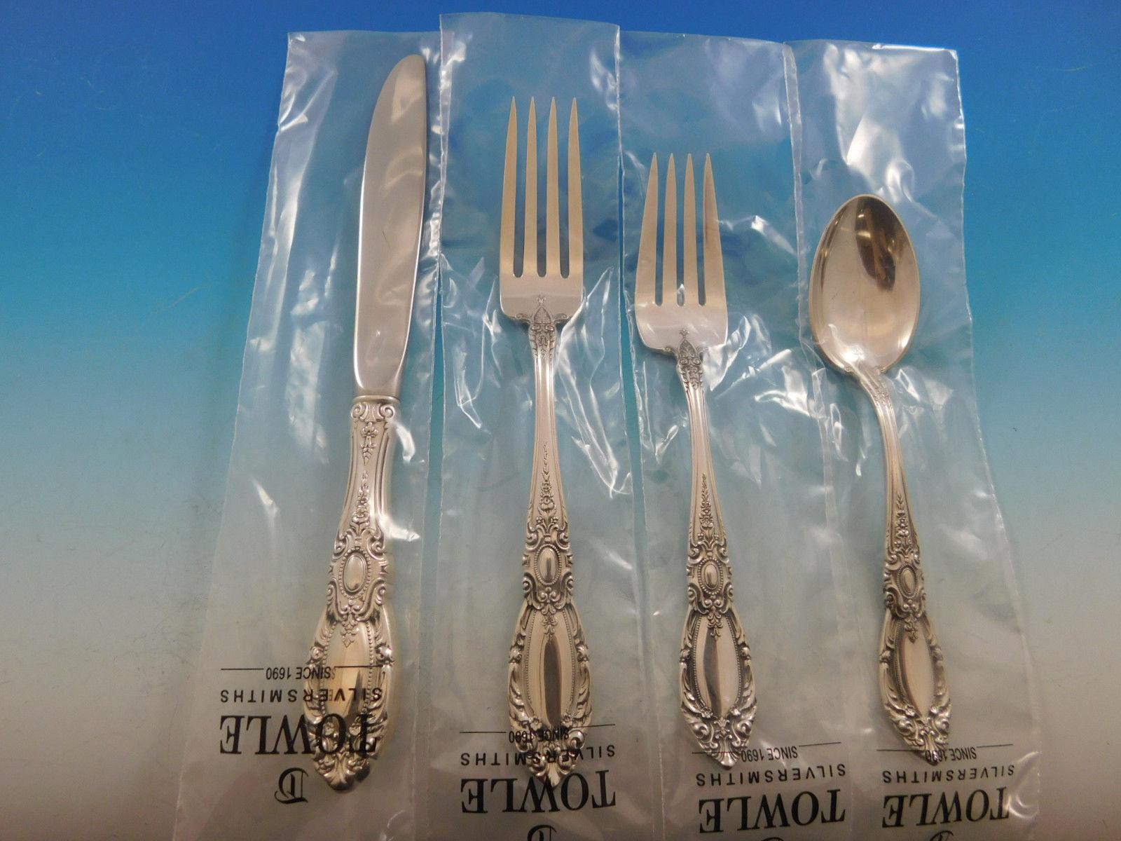 King Richard by Towle Sterling Silver Flatware Set 8 Service 70 Pcs Dinner New In Excellent Condition In Big Bend, WI