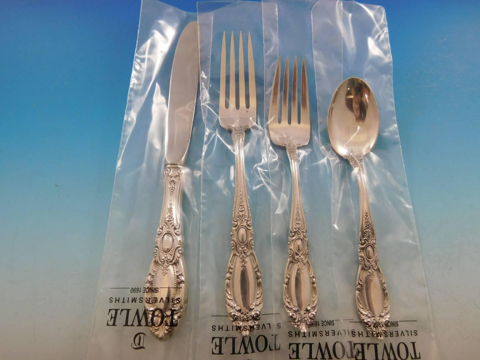 King Richard by Towle Sterling Silver Flatware Set for 12 Service 72 Pieces New In Excellent Condition In Big Bend, WI