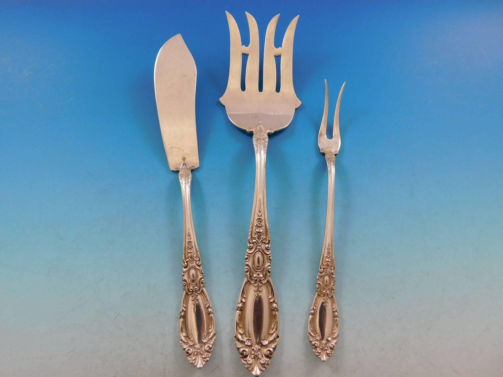 20th Century King Richard by Towle Sterling Silver Flatware Set for 12 Service 98 Pieces For Sale