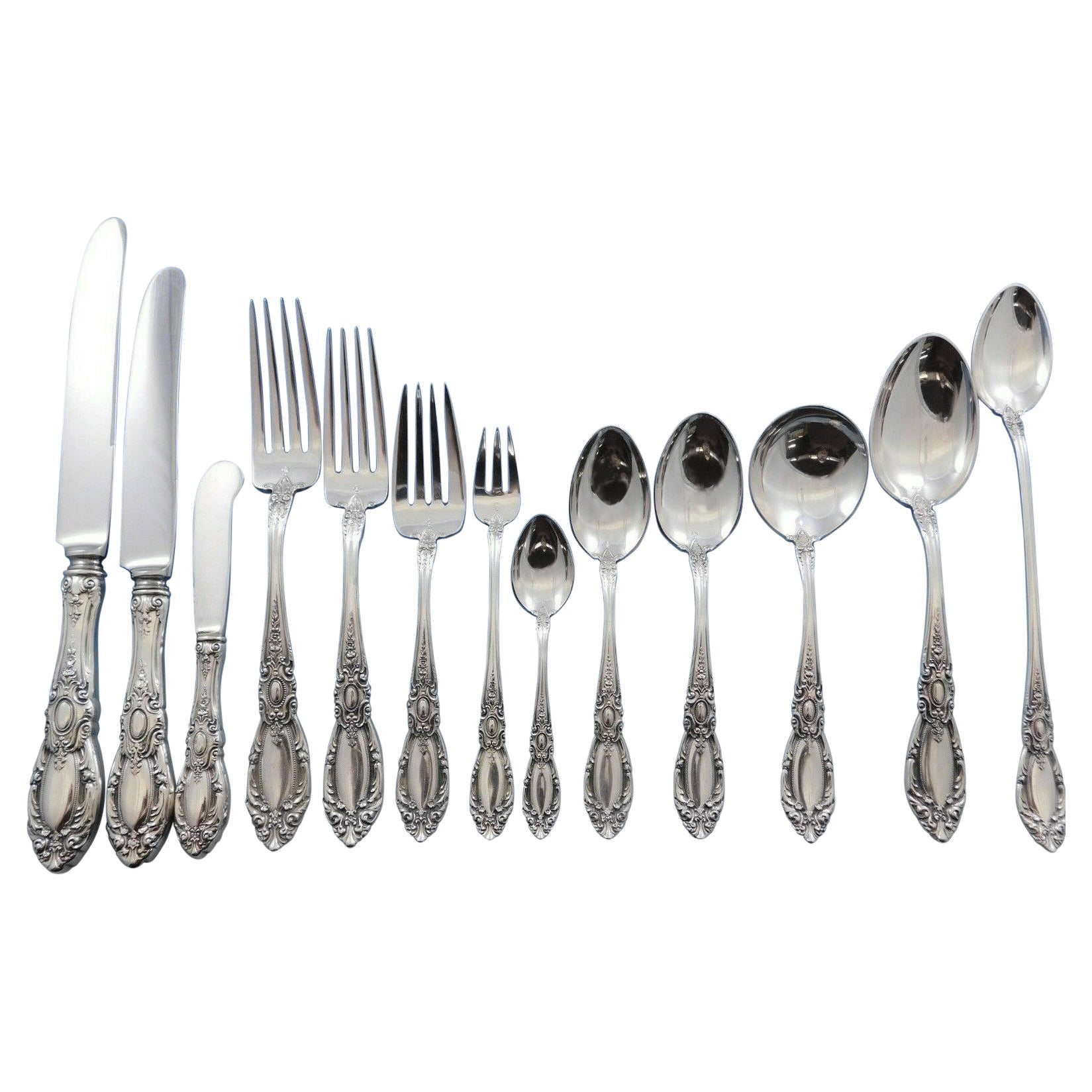 King Richard by Towle, 179-teiliges Tafelbesteck aus Sterlingsilber für 12 Personen