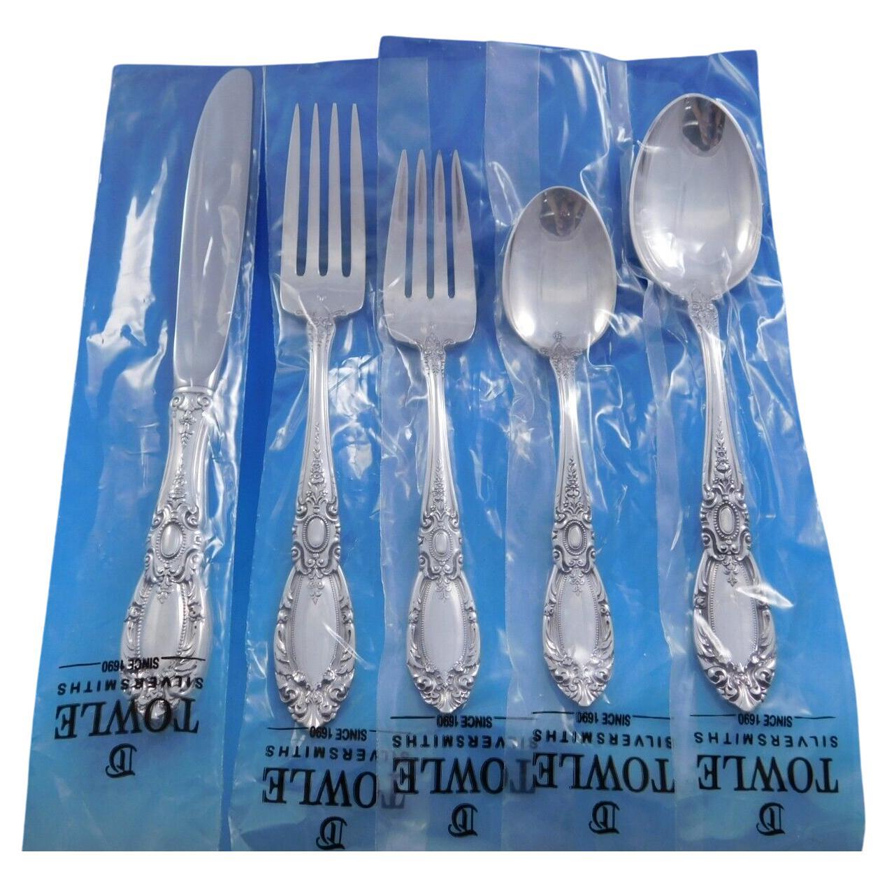 King Richard by Towle Sterling Silver Flatware Set For 8 Service 40 Pieces New For Sale
