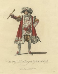 King Richard III Playhouse Habit, Georgian Stage Costume, Jefferys Print, 1757