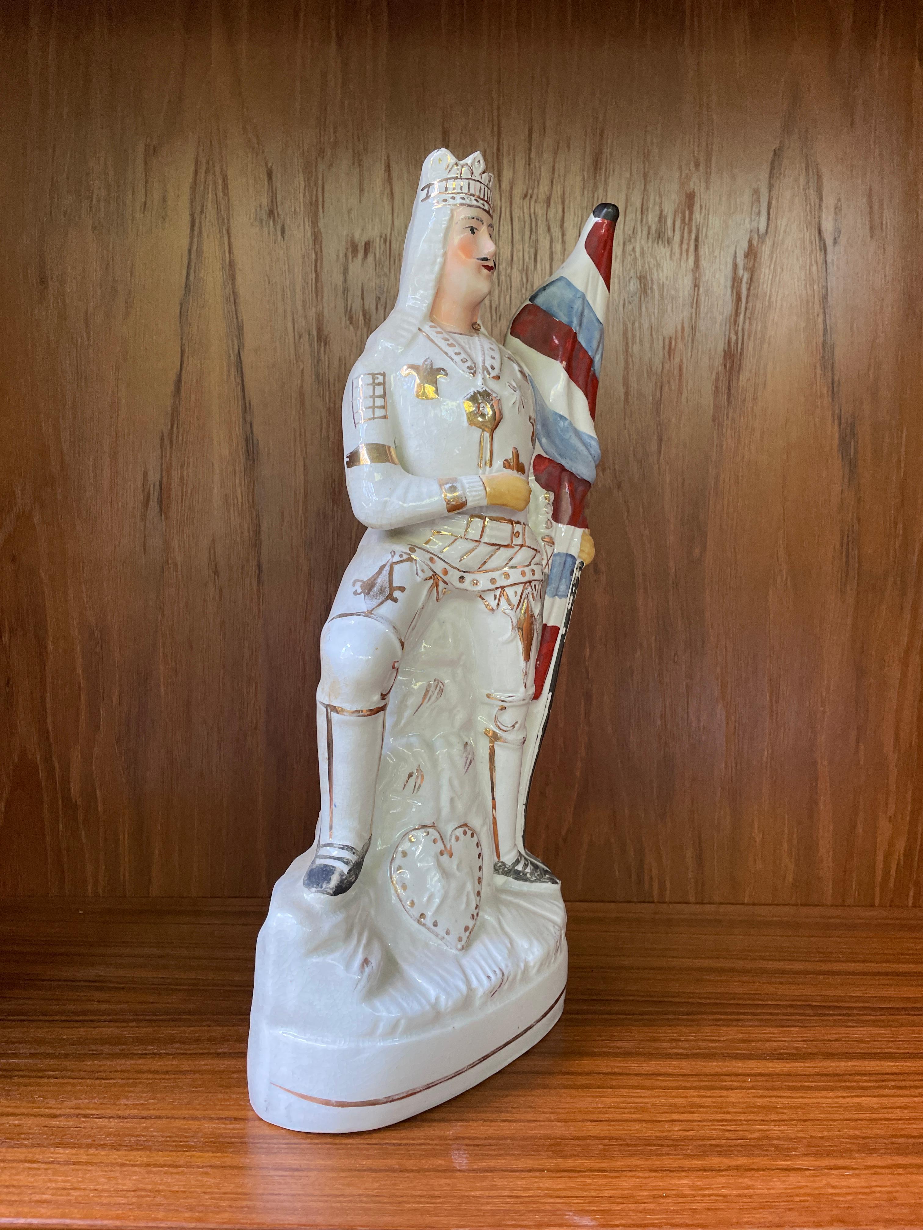 König Richard Löwenherz Porzellan Staffordshire Töpferei Statue Figur (Spätviktorianisch) im Angebot