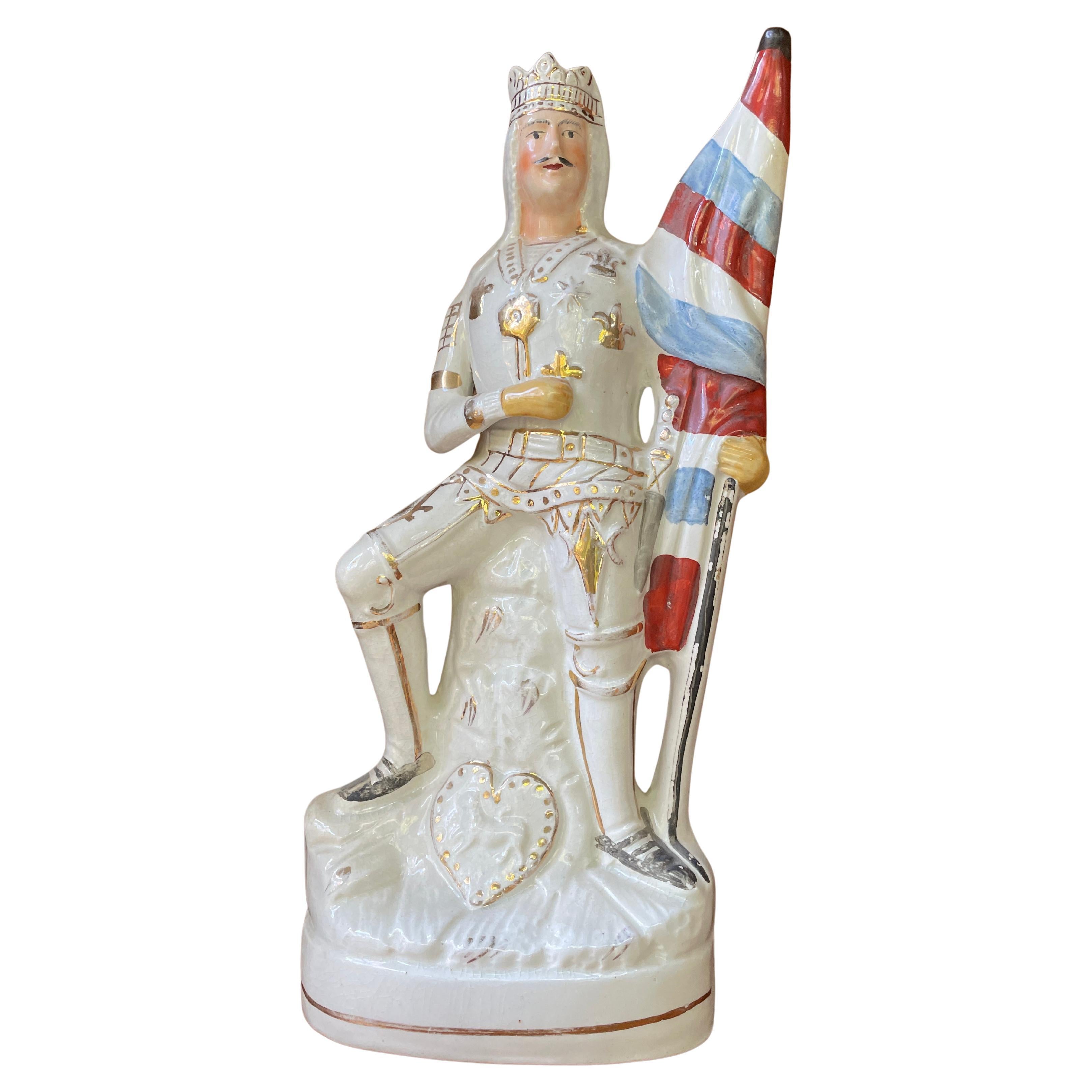 King Richard the Lionheart Porcelain Staffordshire Pottery Statue Figurine