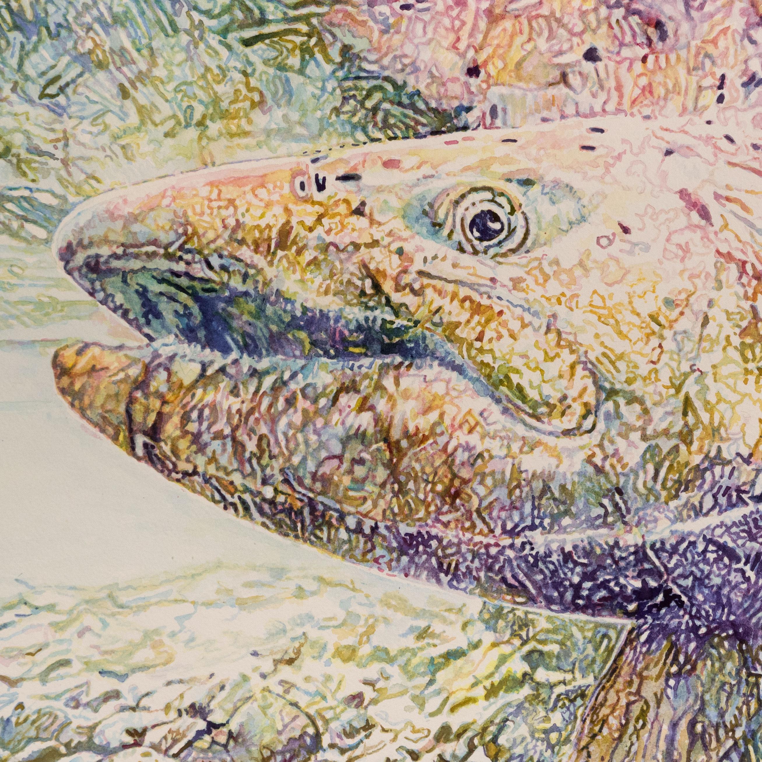 King Salmon - Aquarelle originale de Grant Nixon Neuf - En vente à Coeur d'Alene, ID