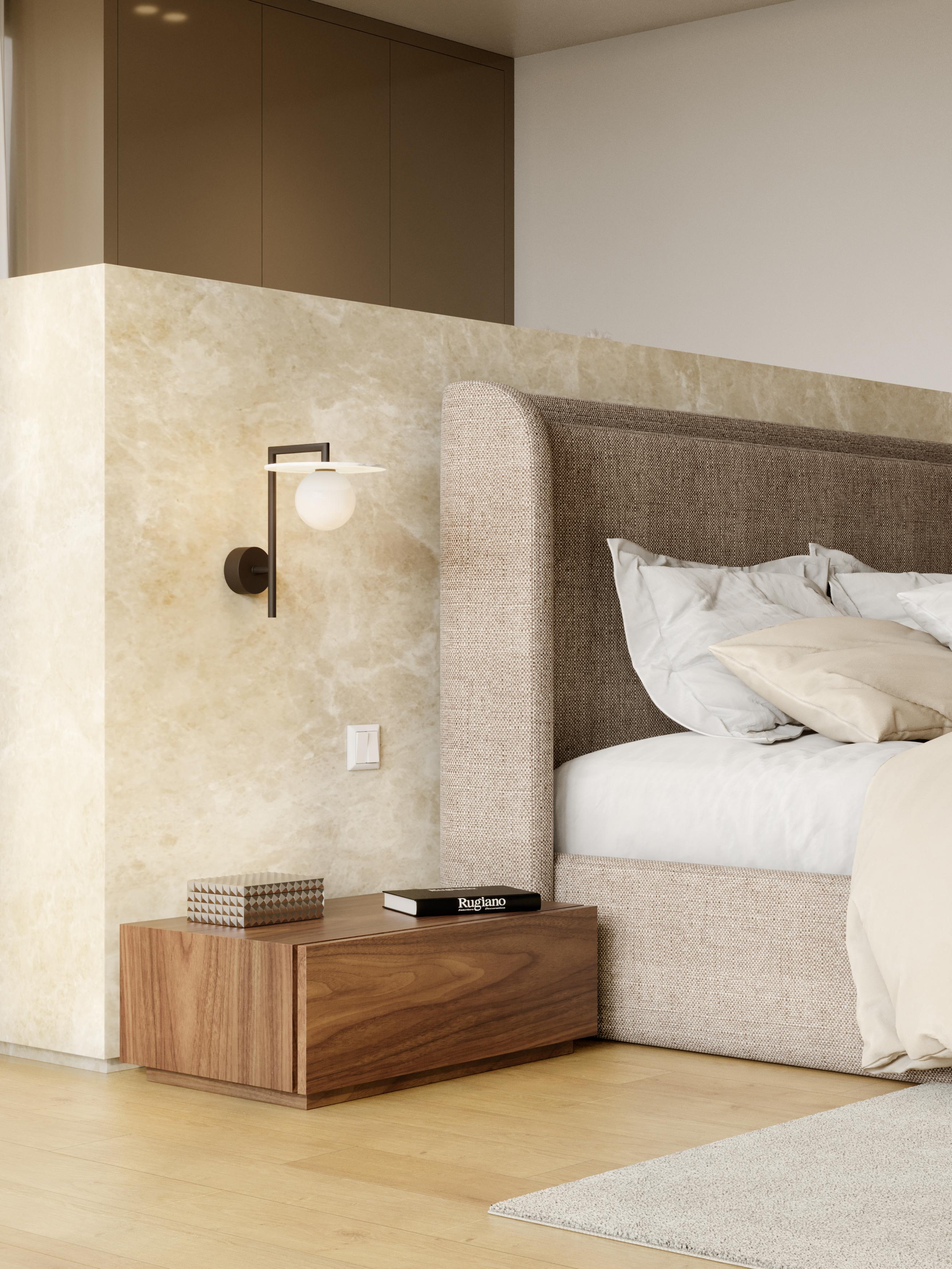 Skandinavisches modernes Porto-Bett von King King, hergestellt mit Textilien, handgefertigt von Stylish Club im Angebot 3