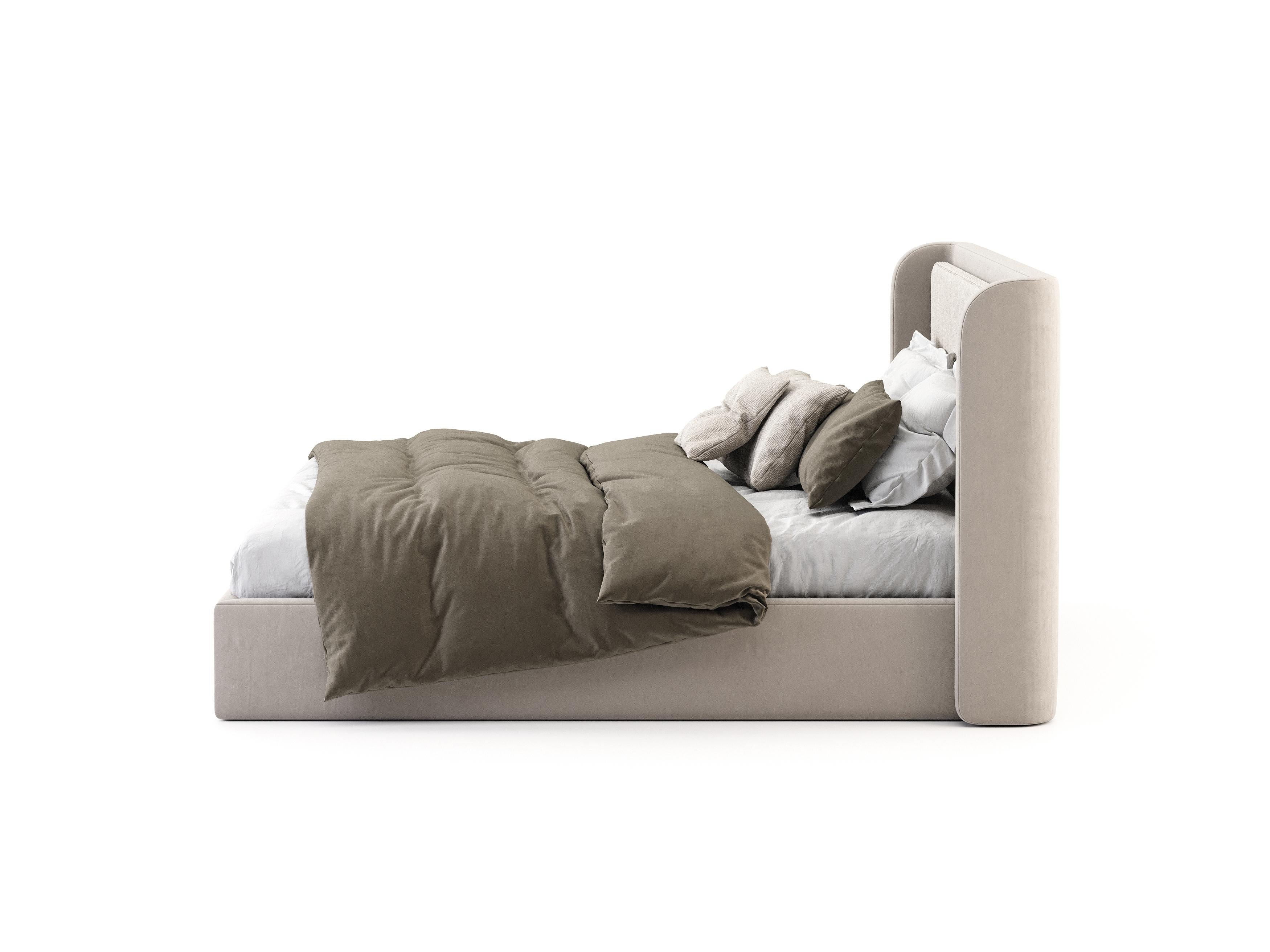 Skandinavisches modernes Porto-Bett von King King, hergestellt mit Textilien, handgefertigt von Stylish Club (Portugiesisch) im Angebot