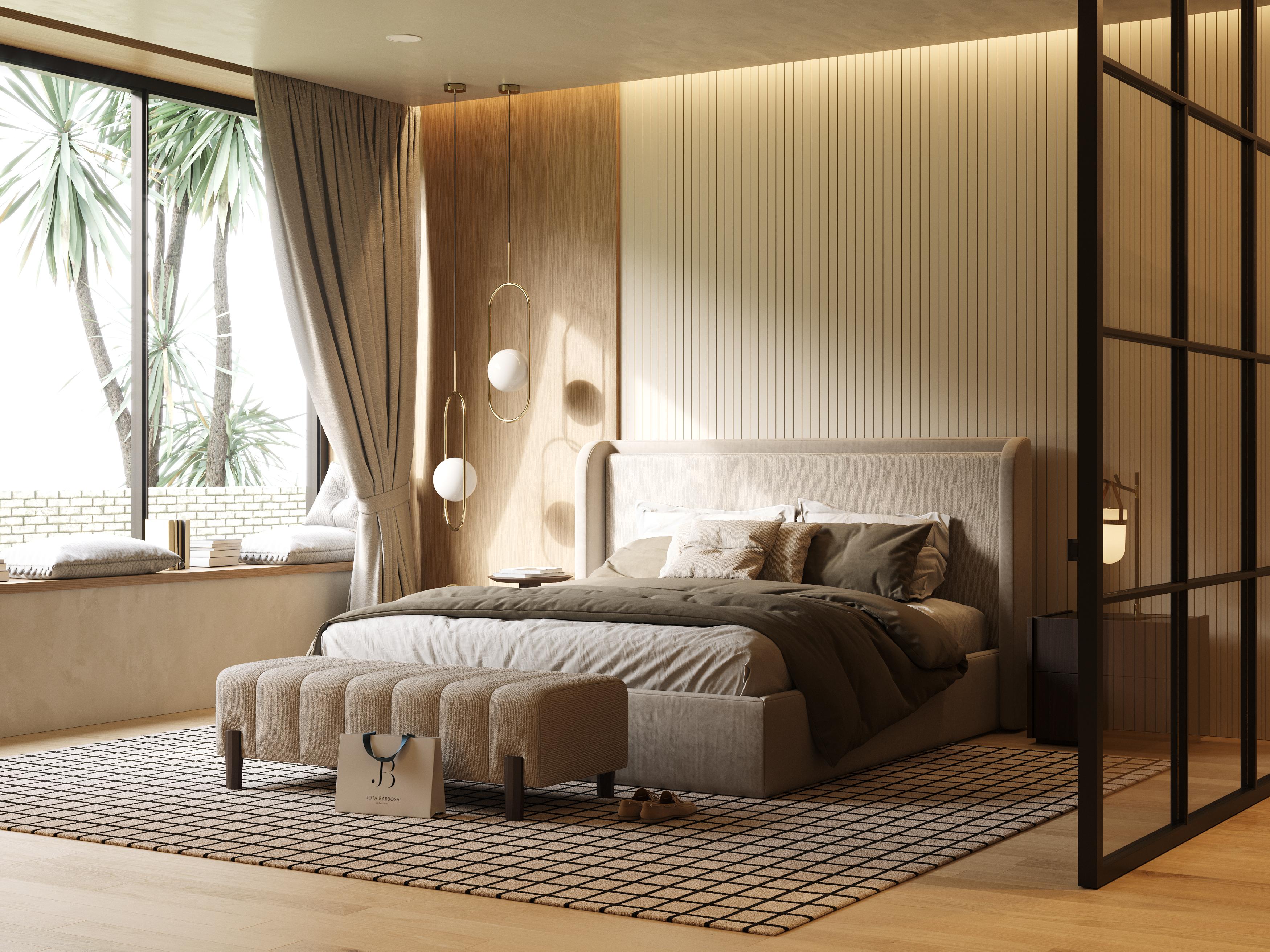 Skandinavisches modernes Porto-Bett von King King, hergestellt mit Textilien, handgefertigt von Stylish Club im Angebot 2