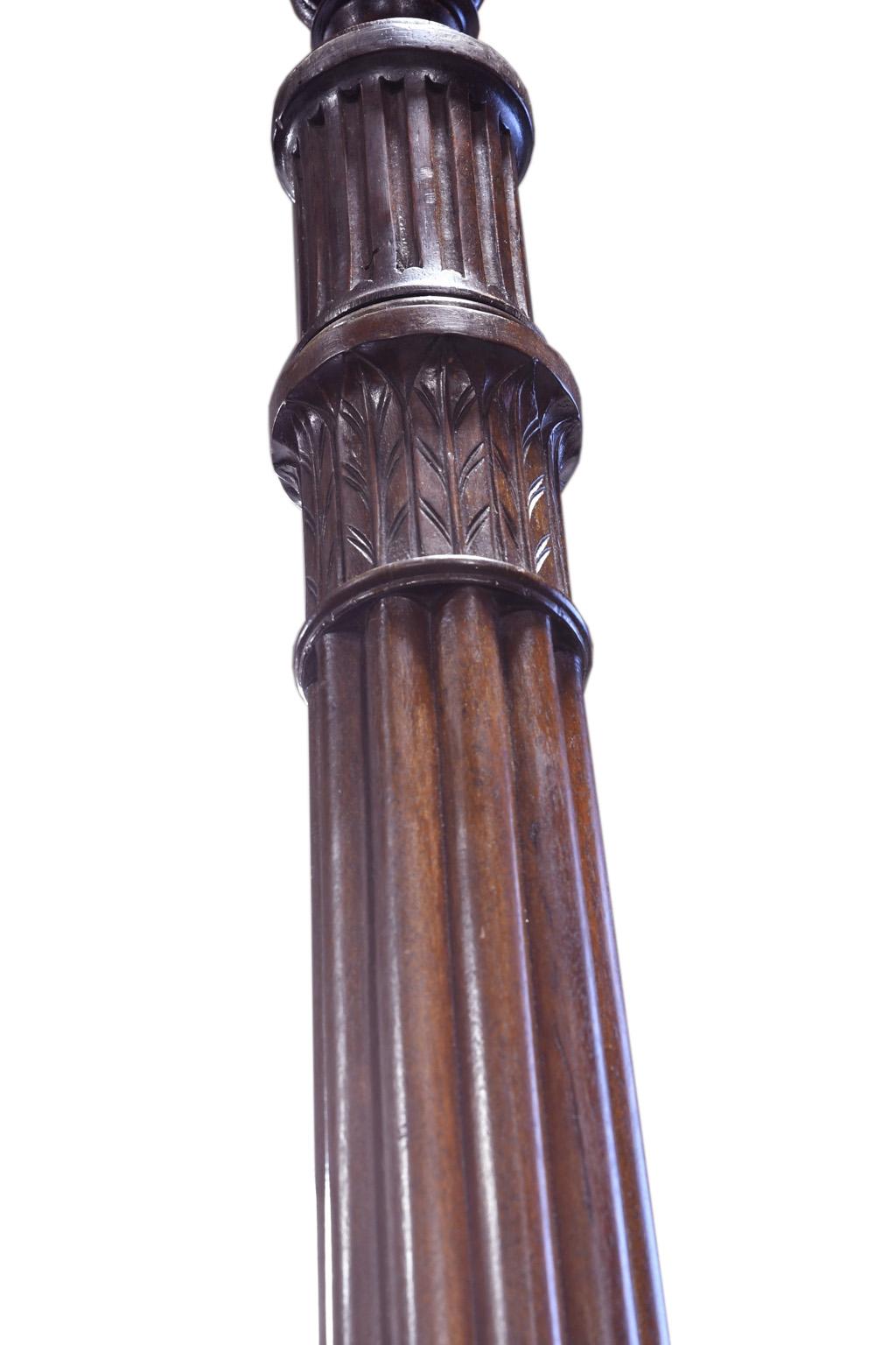 King Size 4-Poster Sheraton Bed with Carved Posts, Phyfe School, c. 1815 1