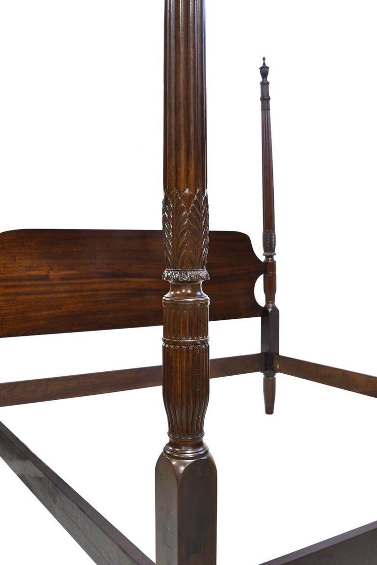 King Size 4Poster Sheraton Bed with Carved Posts, Phyfe School, c