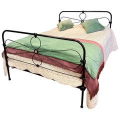 King Size 5’ - Antique Black Iron Irish Cottage Bed