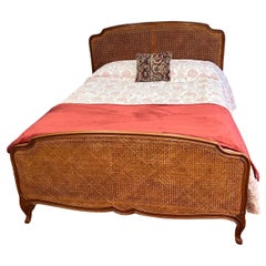 King Antique French Double Caned Bed