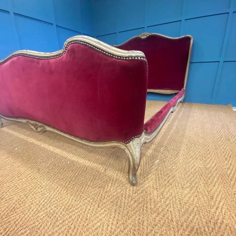 King Size (5') Antique French Upholstered Bed at 1stDibs