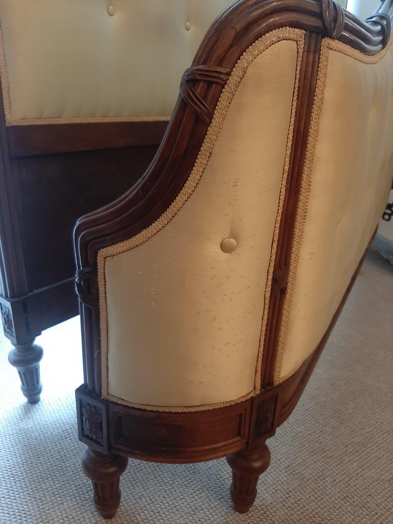 King (5') Antique Mahogany French King Size Upholstered Bed For Sale at 1stDibs french king