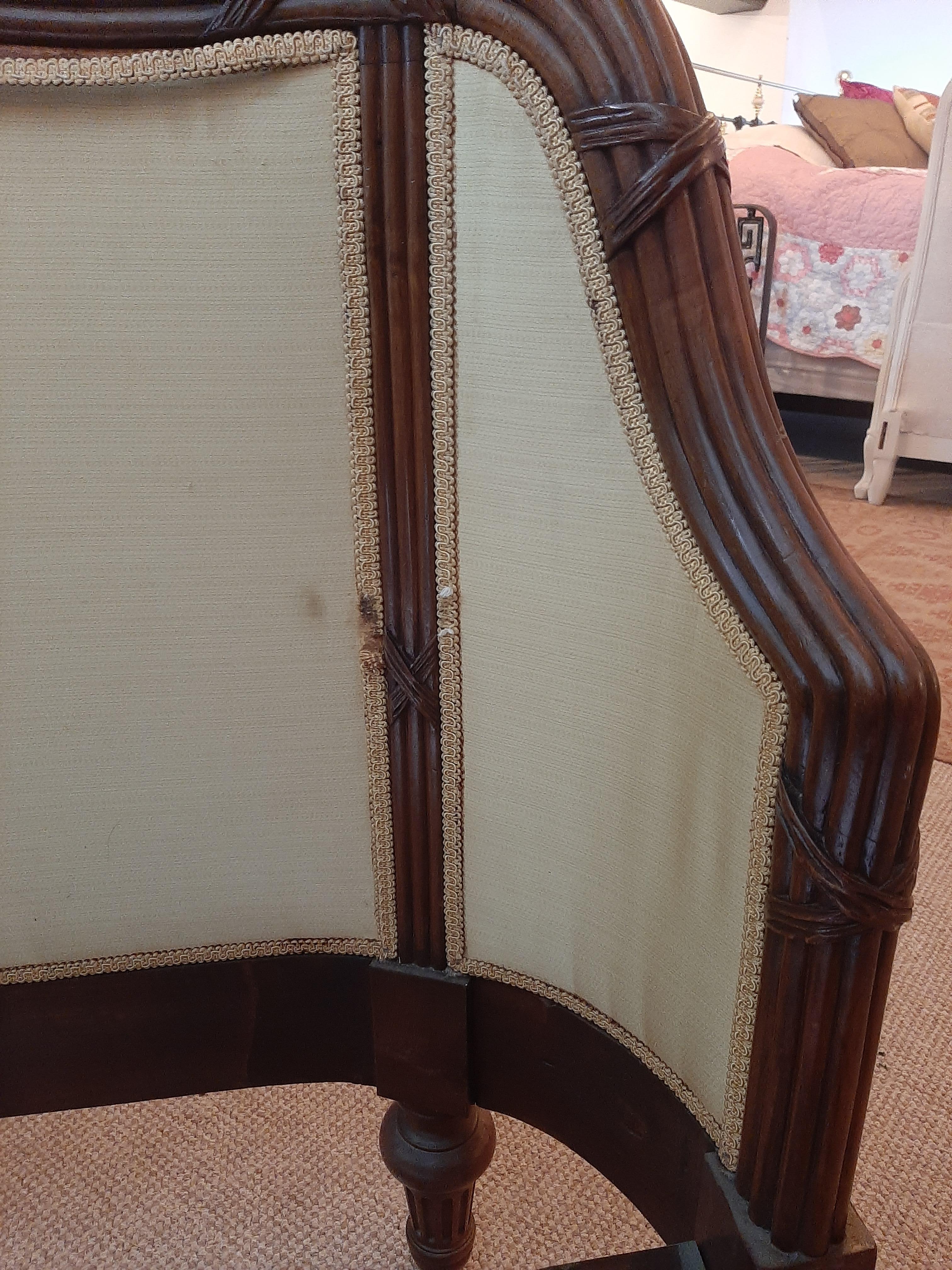 19th Century King (5') Antique Mahogany French King Size Upholstered Bed For Sale