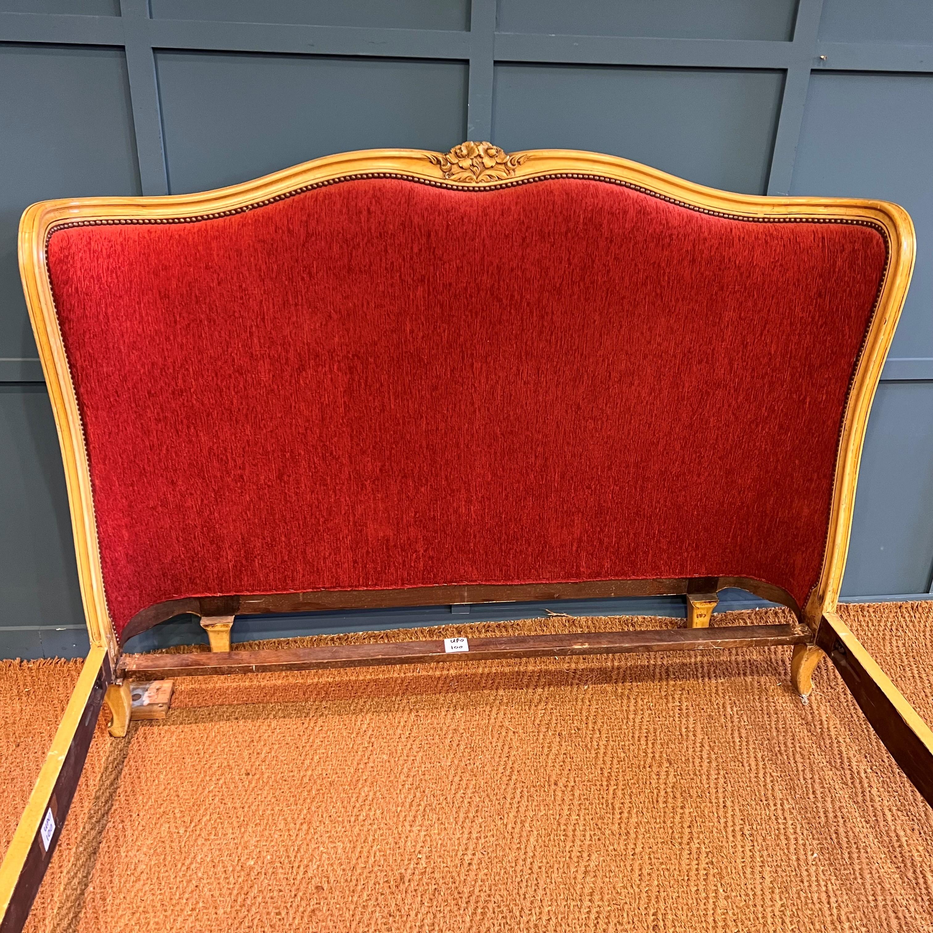 French King Size Upholstered Antique Corbeille Bed For Sale at 1stDibs