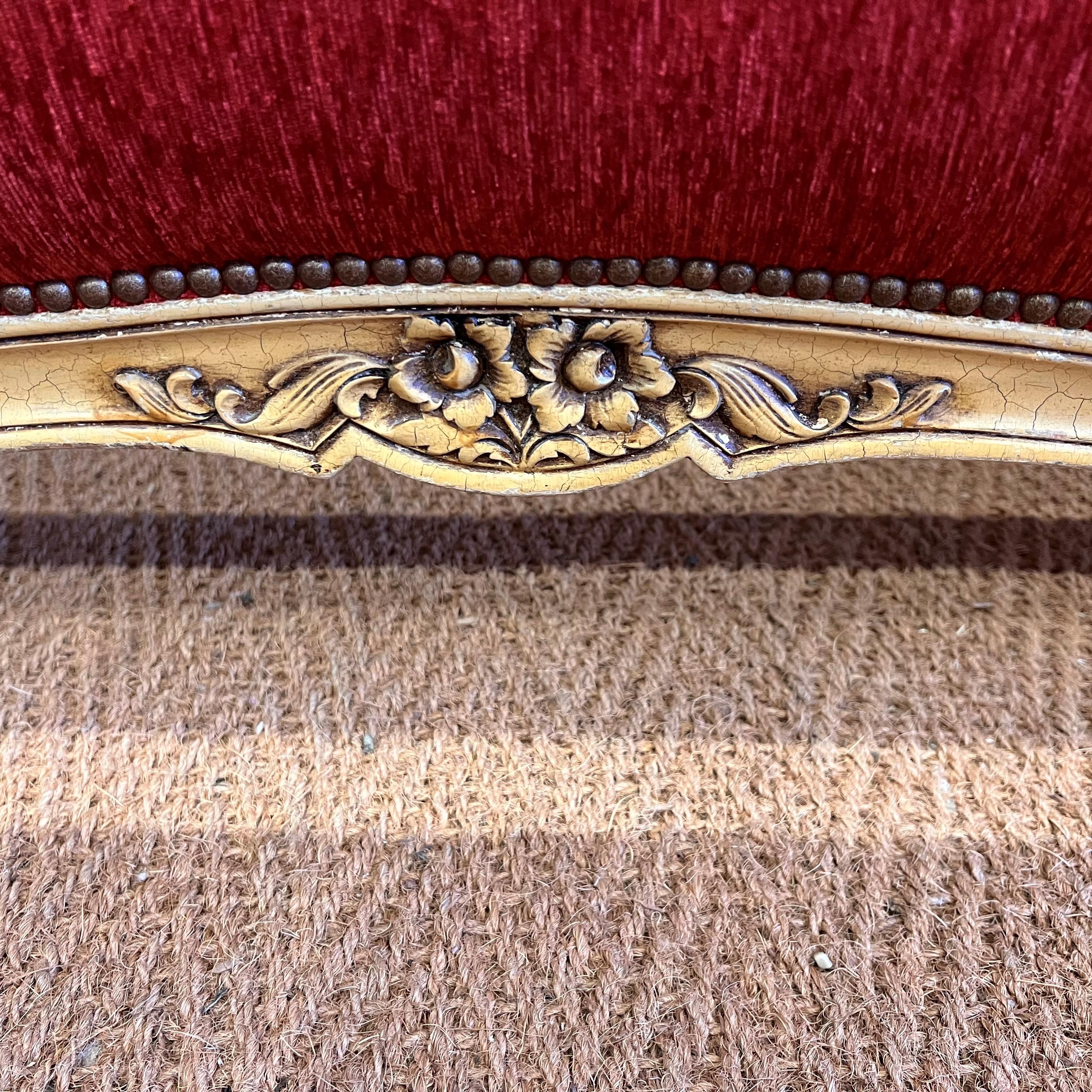 French King Size Upholstered Antique Corbeille Bed For Sale at 1stDibs