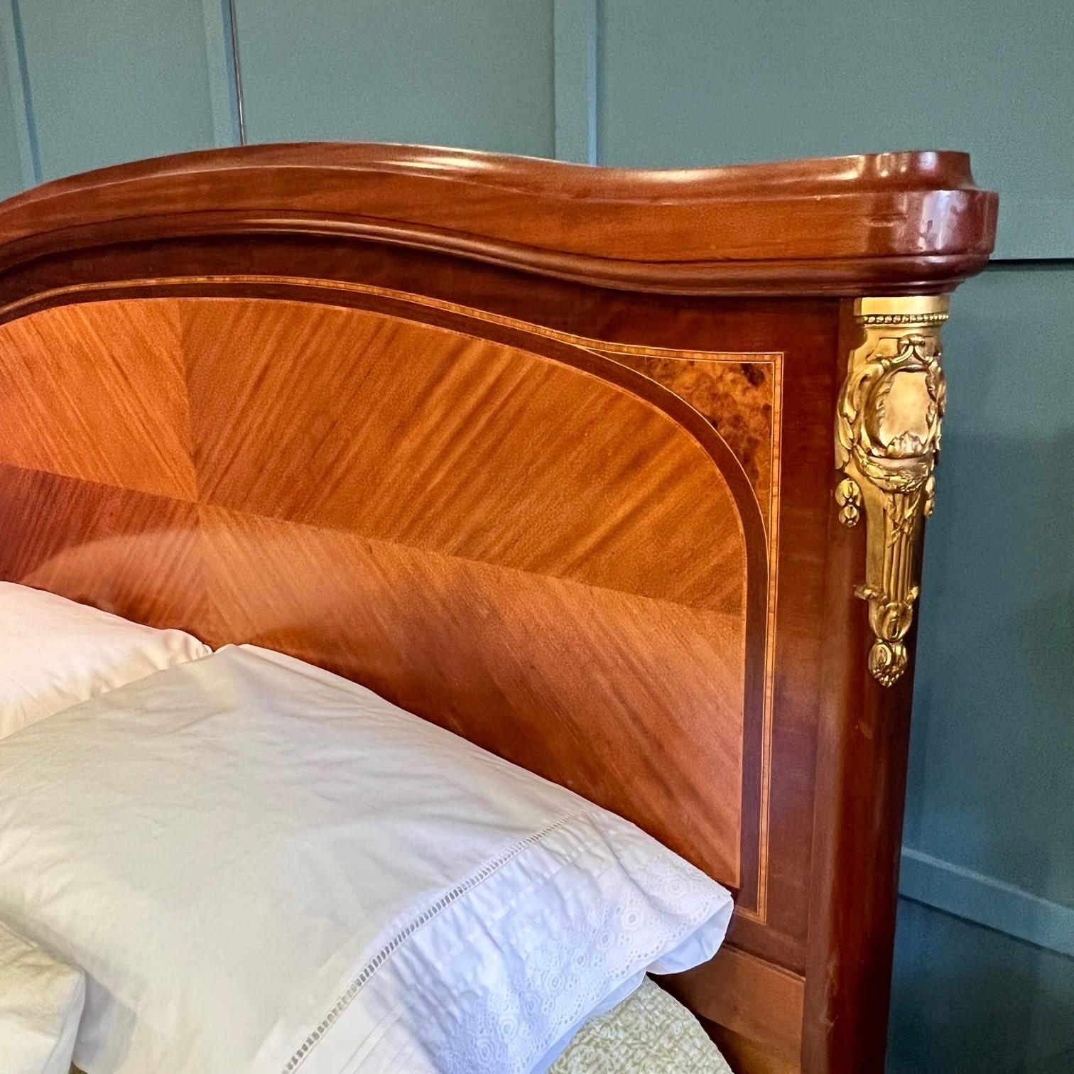 King, French Wooden Antique Bed at 1stDibs
