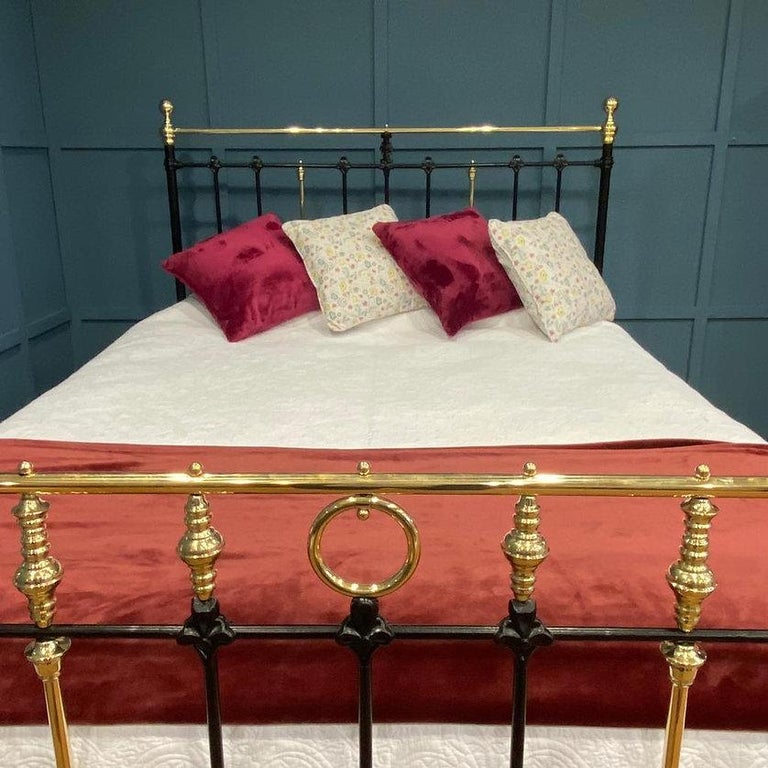 King Size (5') English Victorian Ring and Spindle Brass and Iron