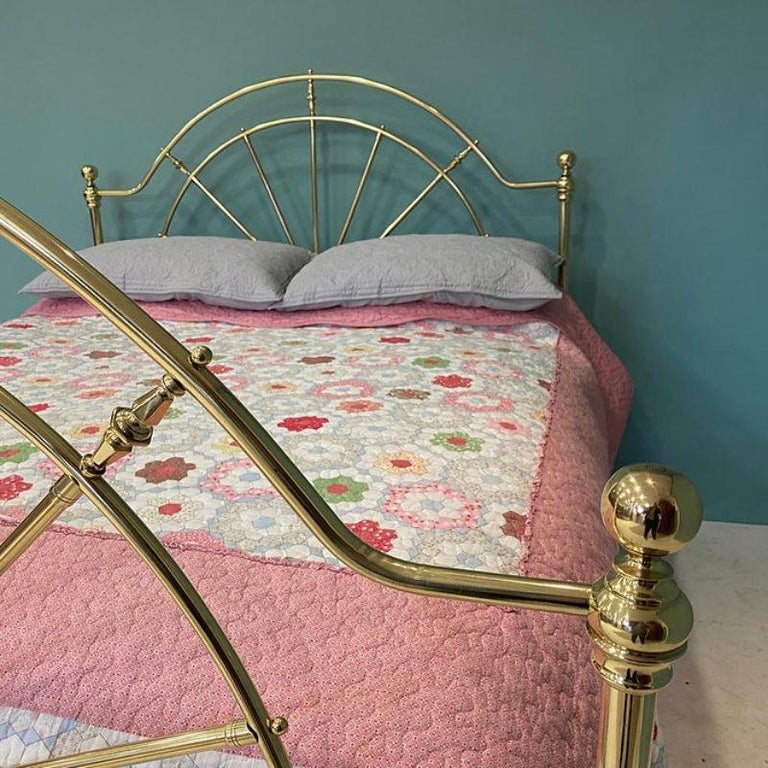 English, King Size 5' Victorian all brass bed made by Hoskins and Sewell For Sale at 1stDibs