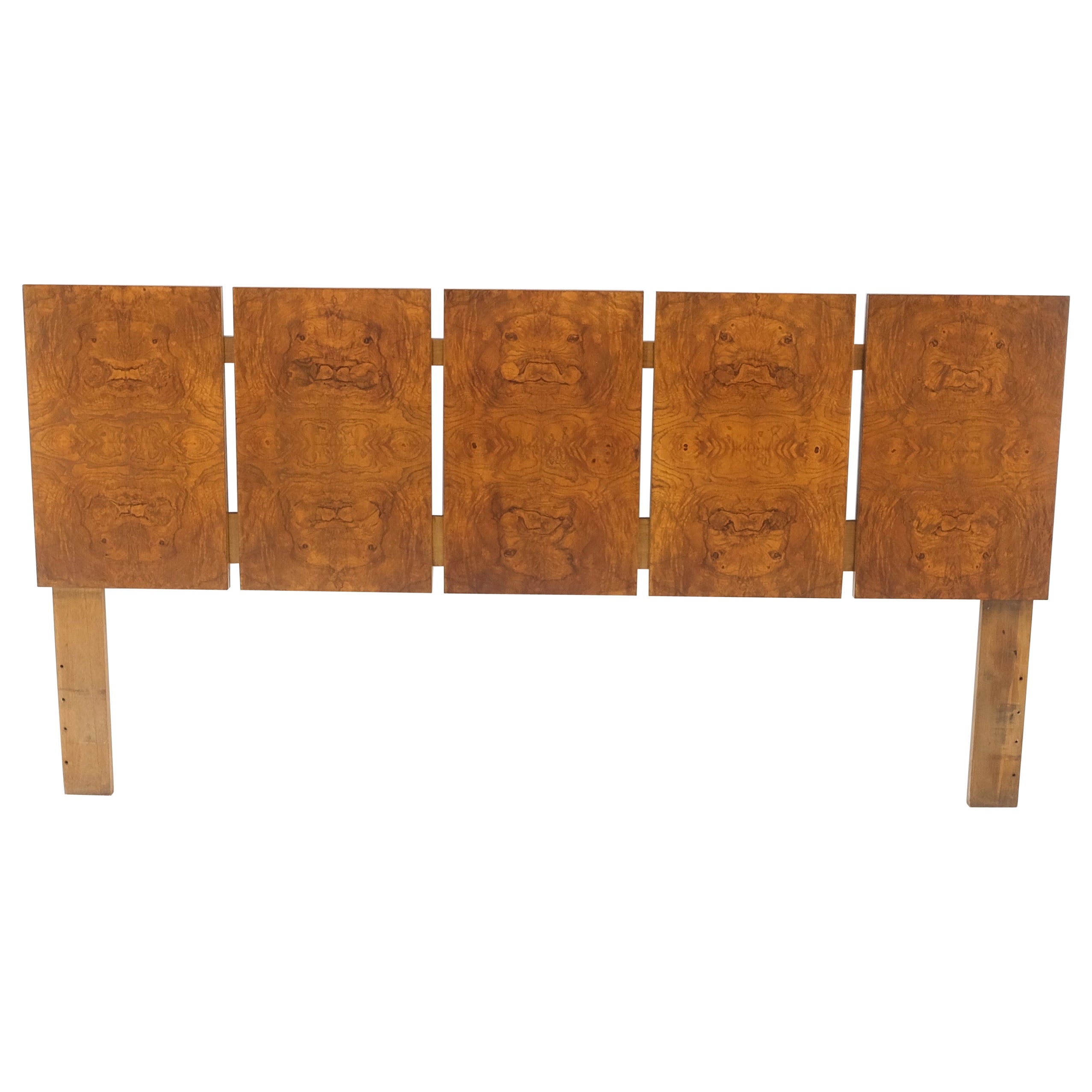 King Size Amber Burl Wood Headboard Bed Milo Baughman MINT!
