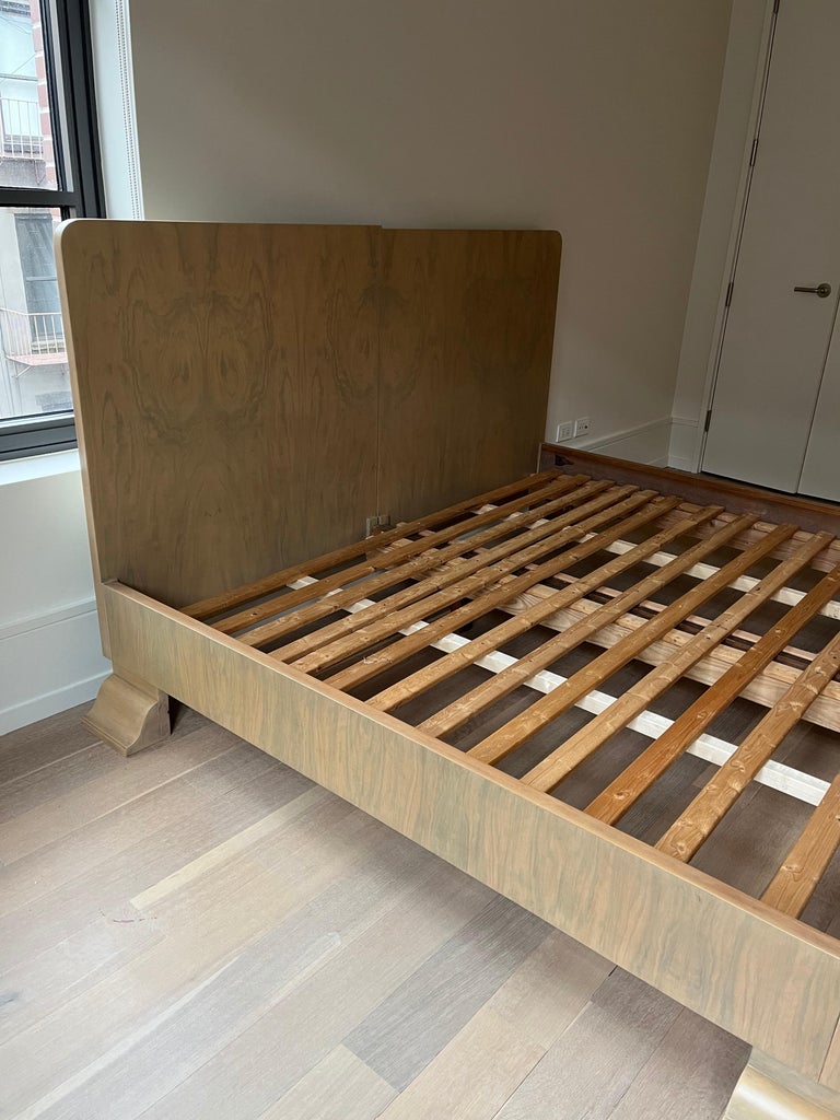 King Size Art Deco Wood Bed For Sale at 1stDibs