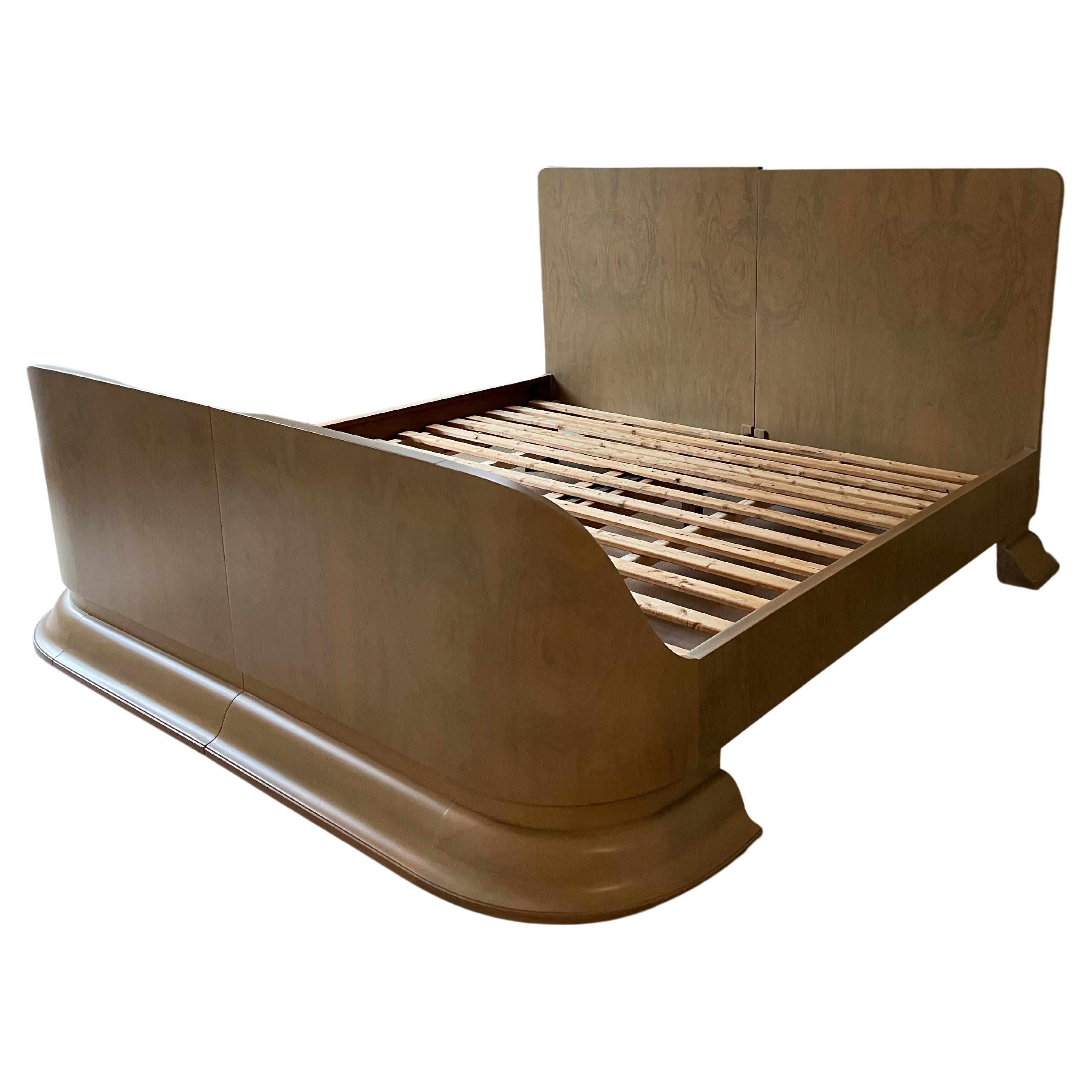 King Size Art Deco Wood Bed