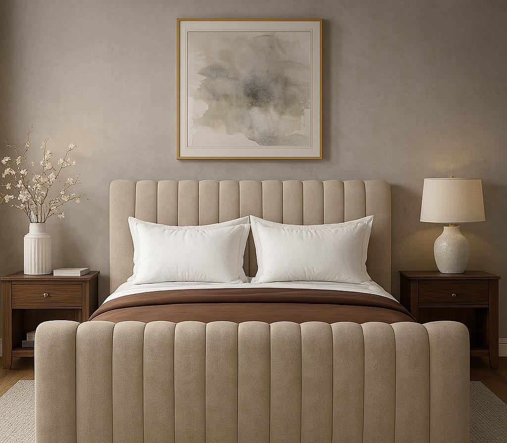 Fait main Lit King Size de style classique avec touffes verticales en vente