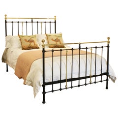 King Size Brass and Iron Bed in Black, MK168
