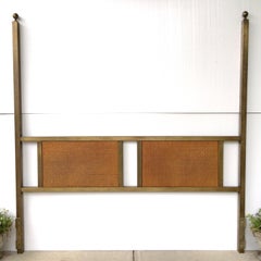 King-Size Bronze Two Poster Headboard with Caned Panels