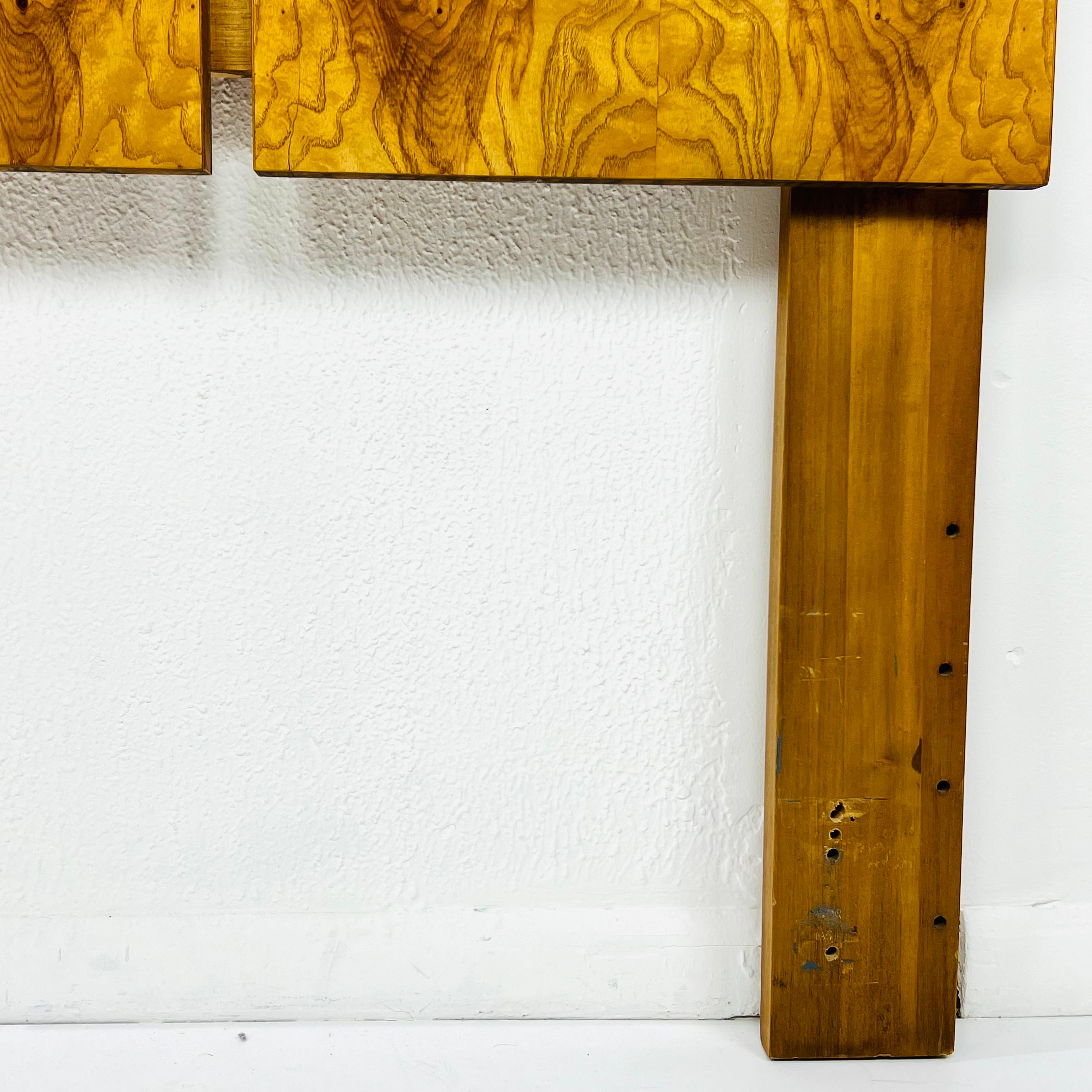 King Size Burl Wood Headboard by Milo Baughman for Lane For Sale 4