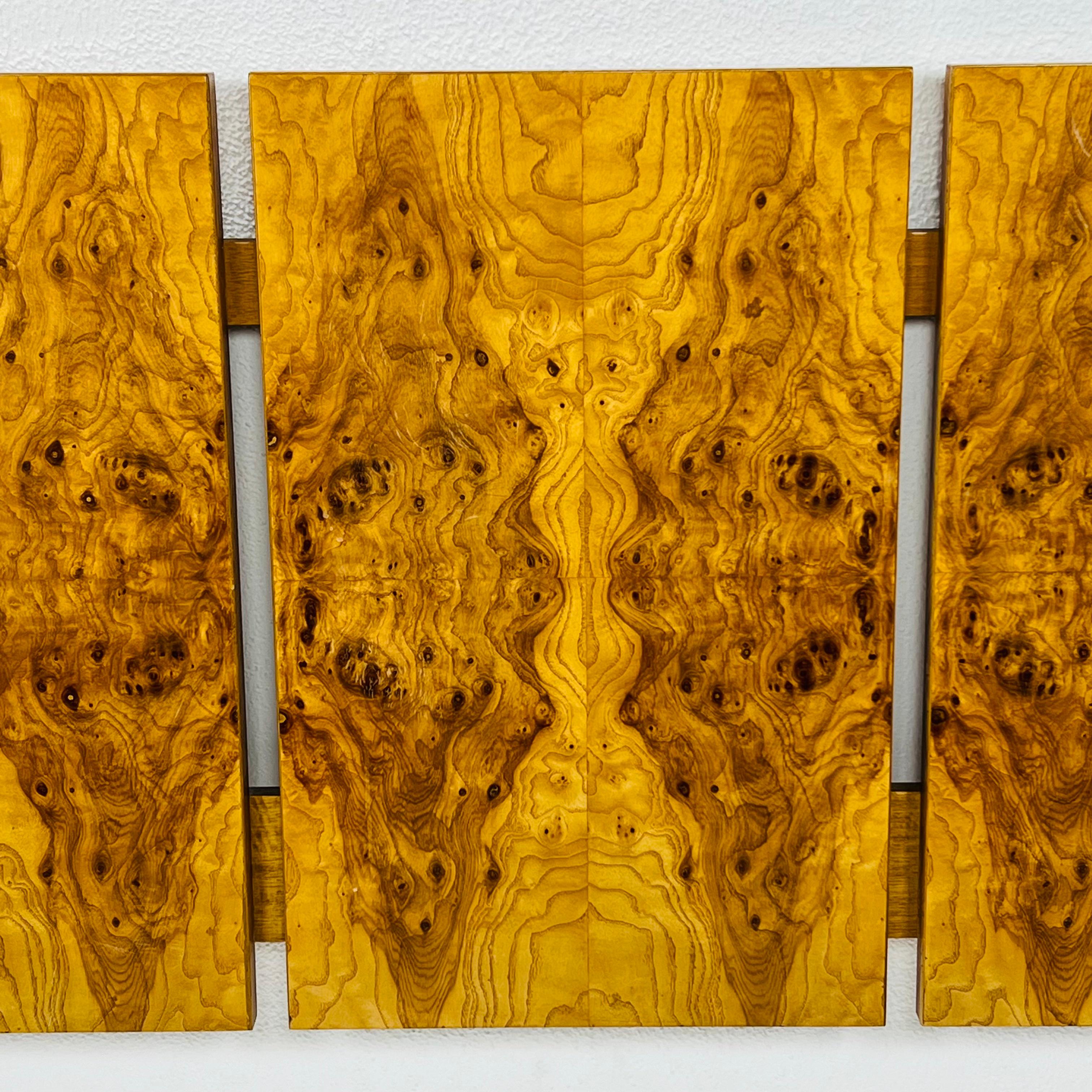 King Size Burl Wood Headboard by Milo Baughman for Lane 1
