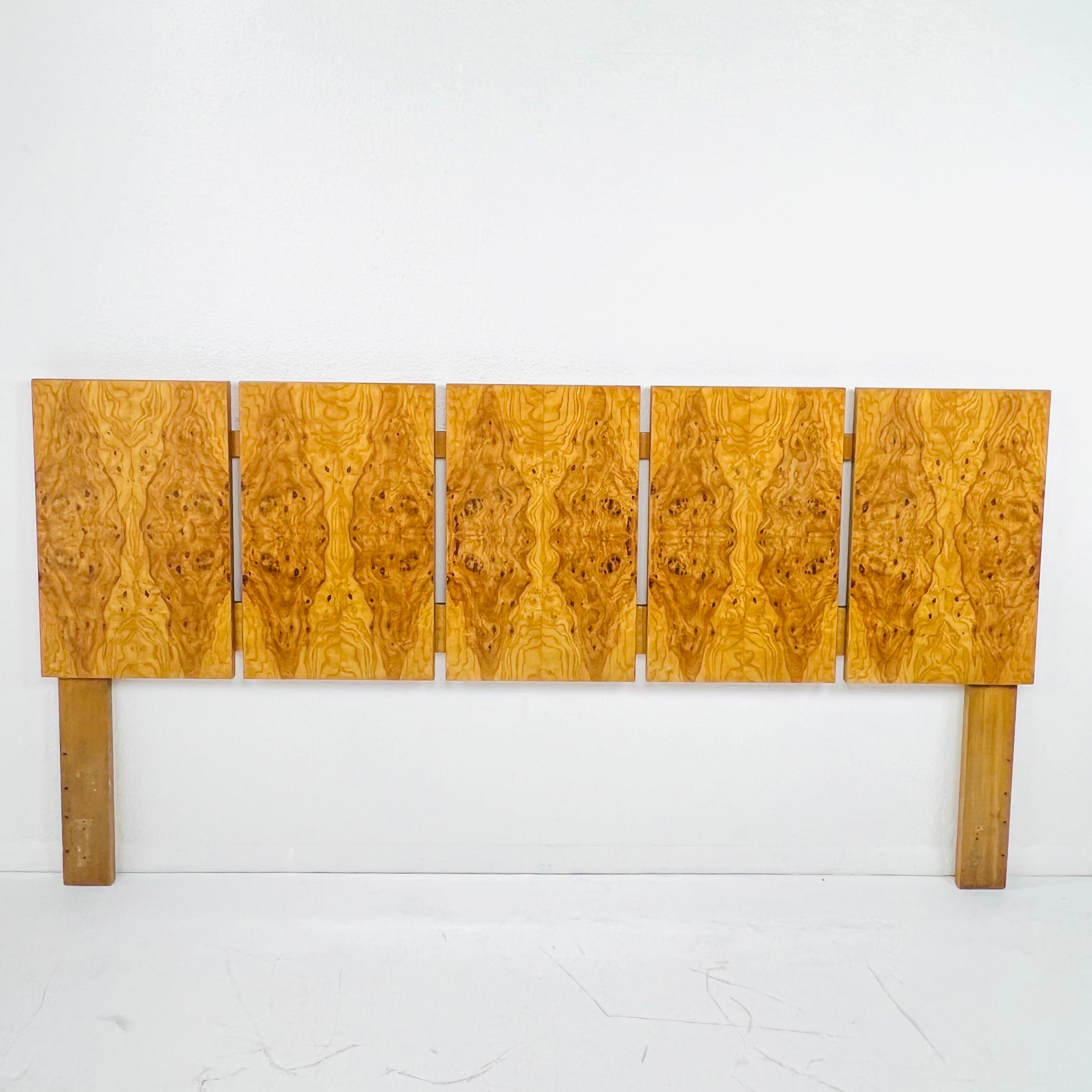 King Size Burl Wood Headboard by Milo Baughman for Lane 2