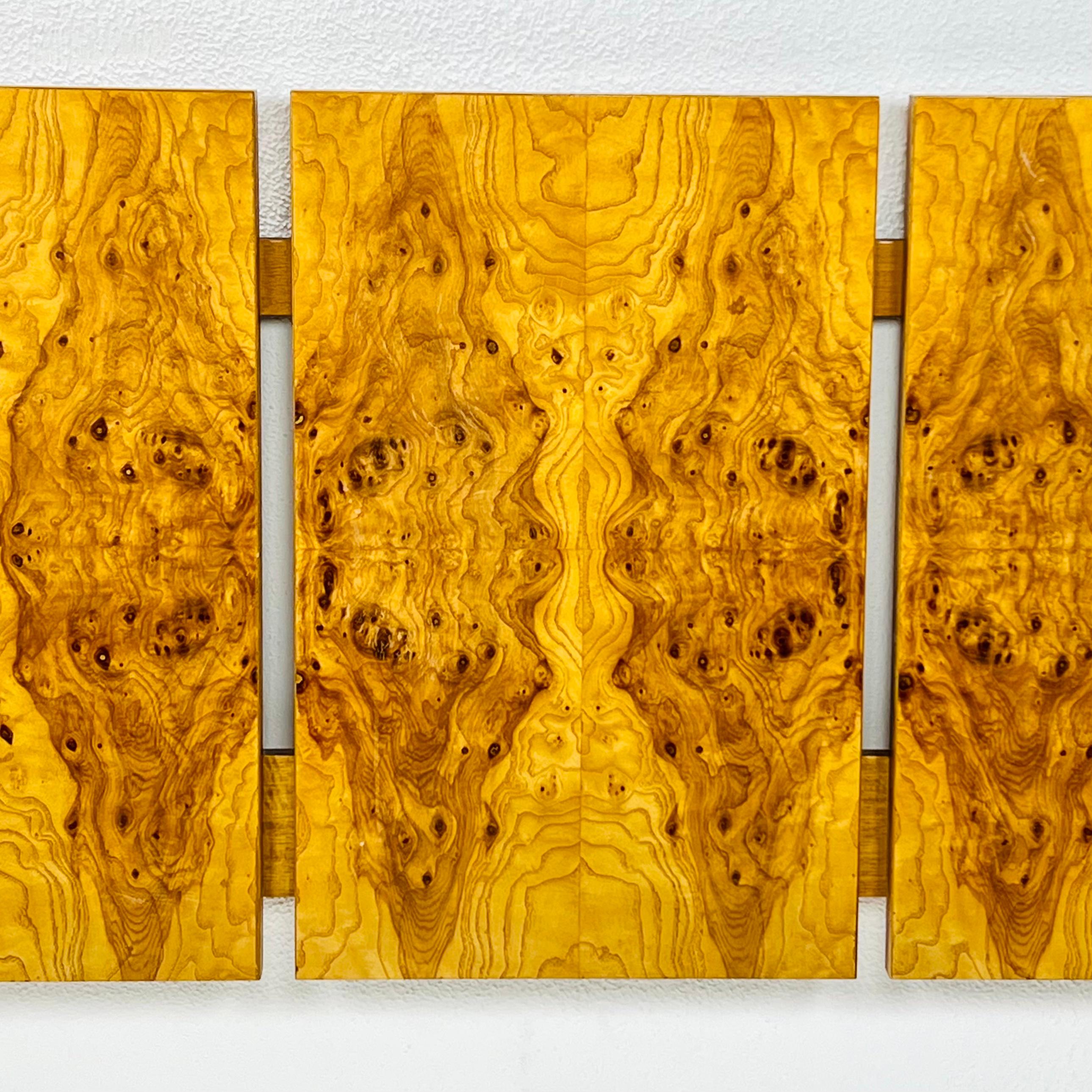 Mid-Century Modern King Size Burl Wood Headboard by Milo Baughman for Lane