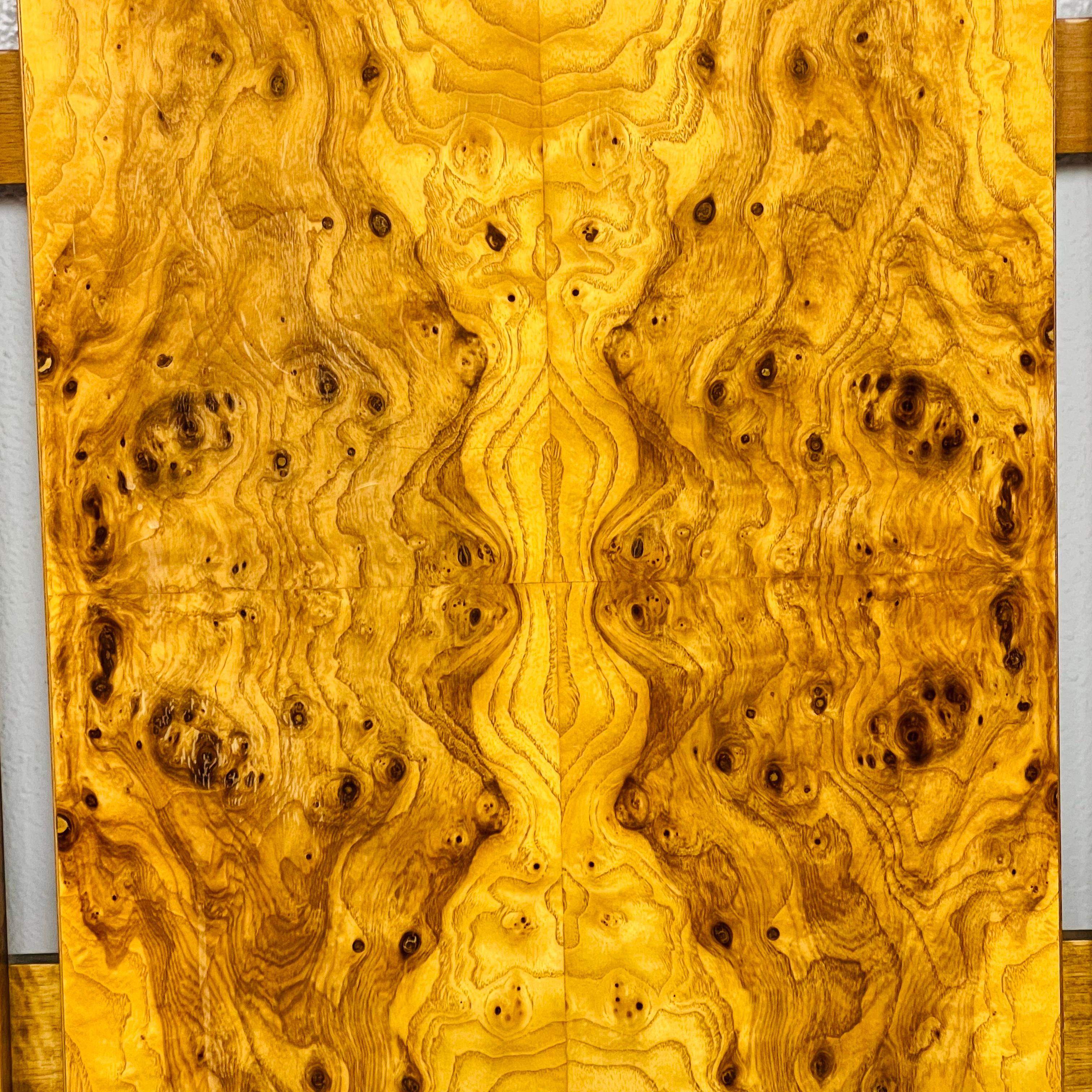 North American King Size Burl Wood Headboard by Milo Baughman for Lane