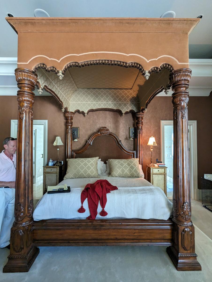 Gothic Revival King Size Canopy Poster Bed, Tester Poster Bed