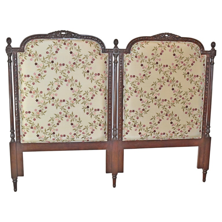 King Size Carved Mahogany Headboard For Sale at 1stDibs