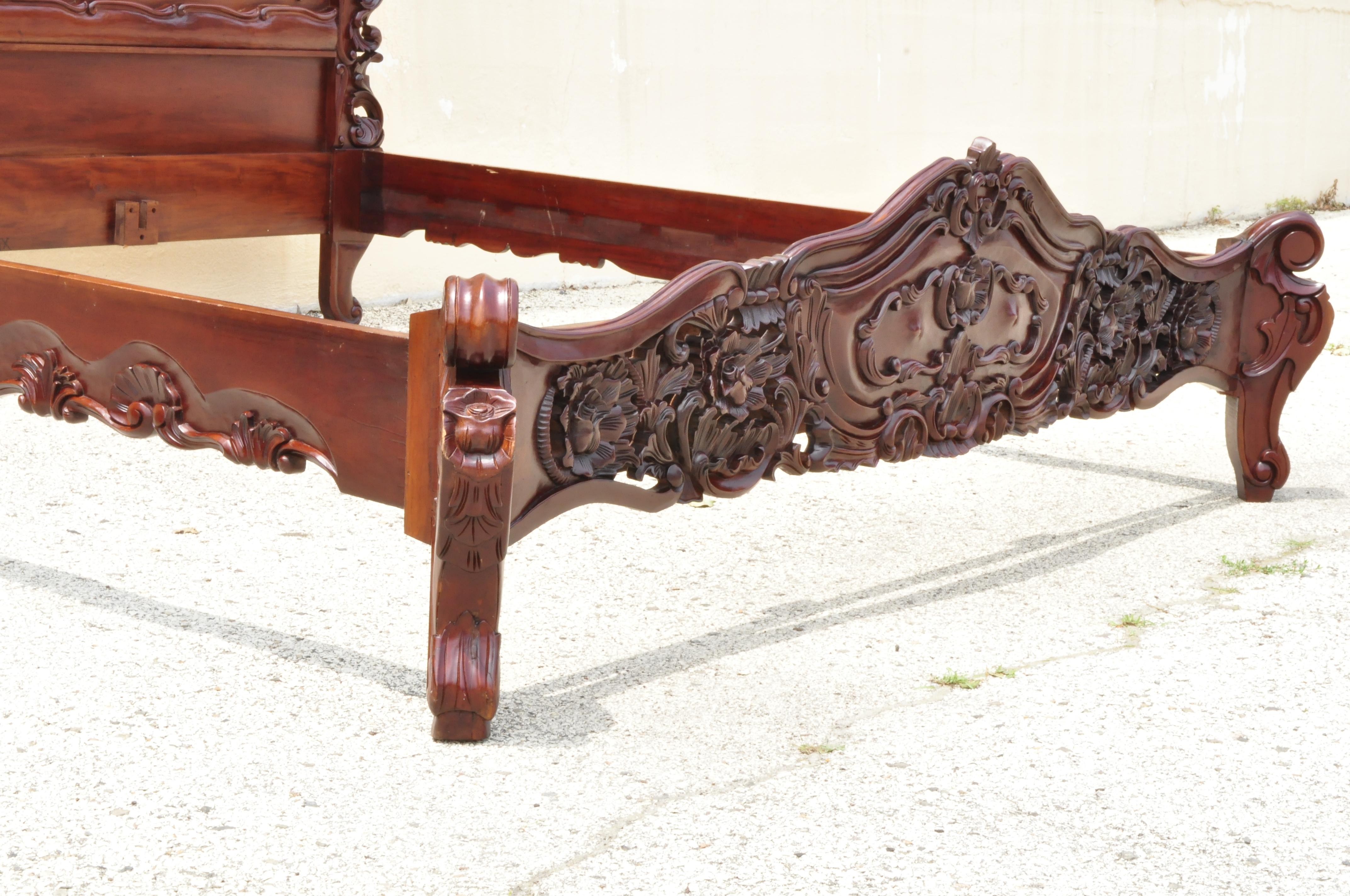 King Size Carved Wood French Rococo Style Ornate Fancy Bed Frame 1