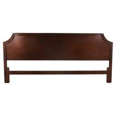 King Size Carved Wood Headboard by Edmond Spence Made in Sweden Ca. 1950's