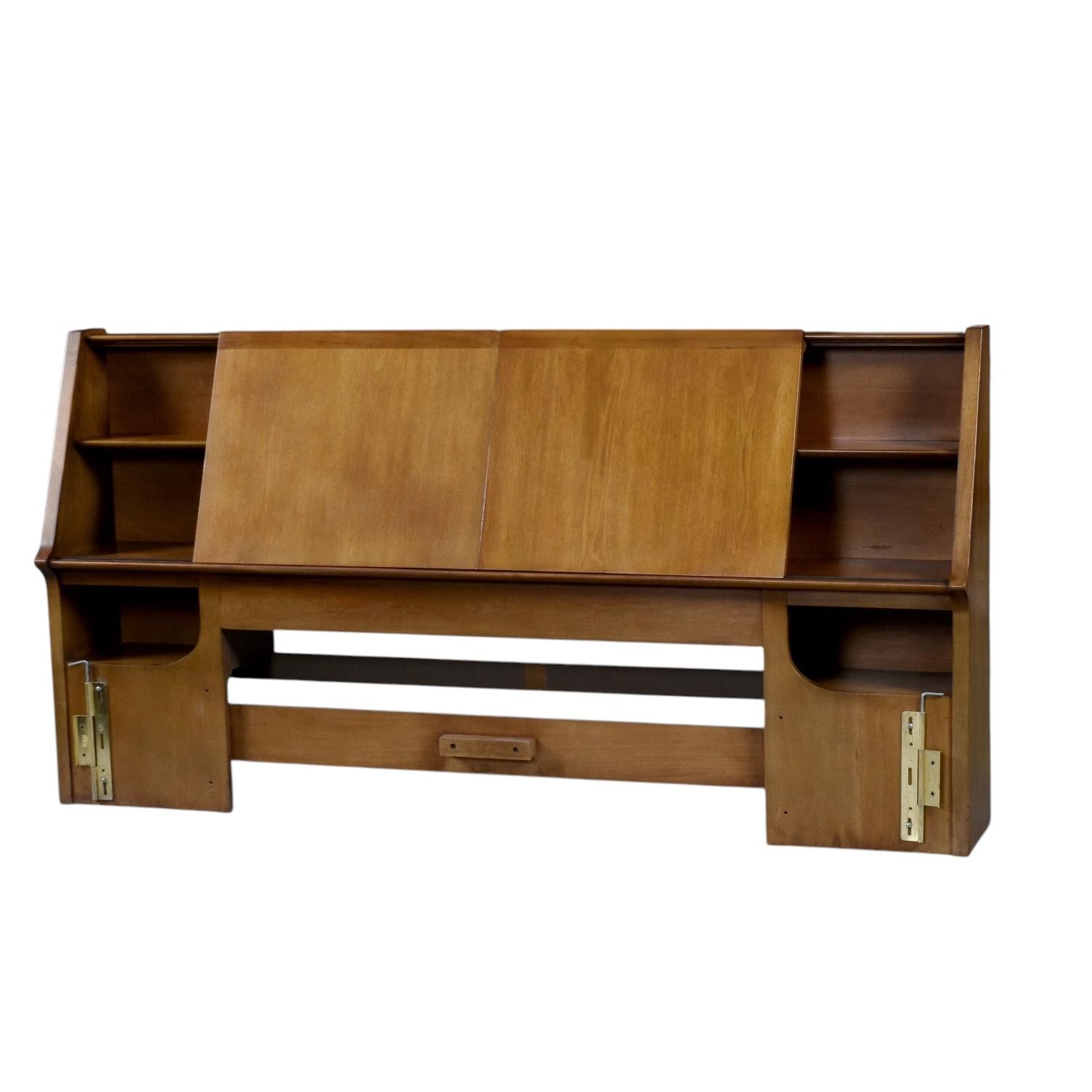 Mid-20th Century King Size Drexel Profile K19 Bookcase Bed Headboard