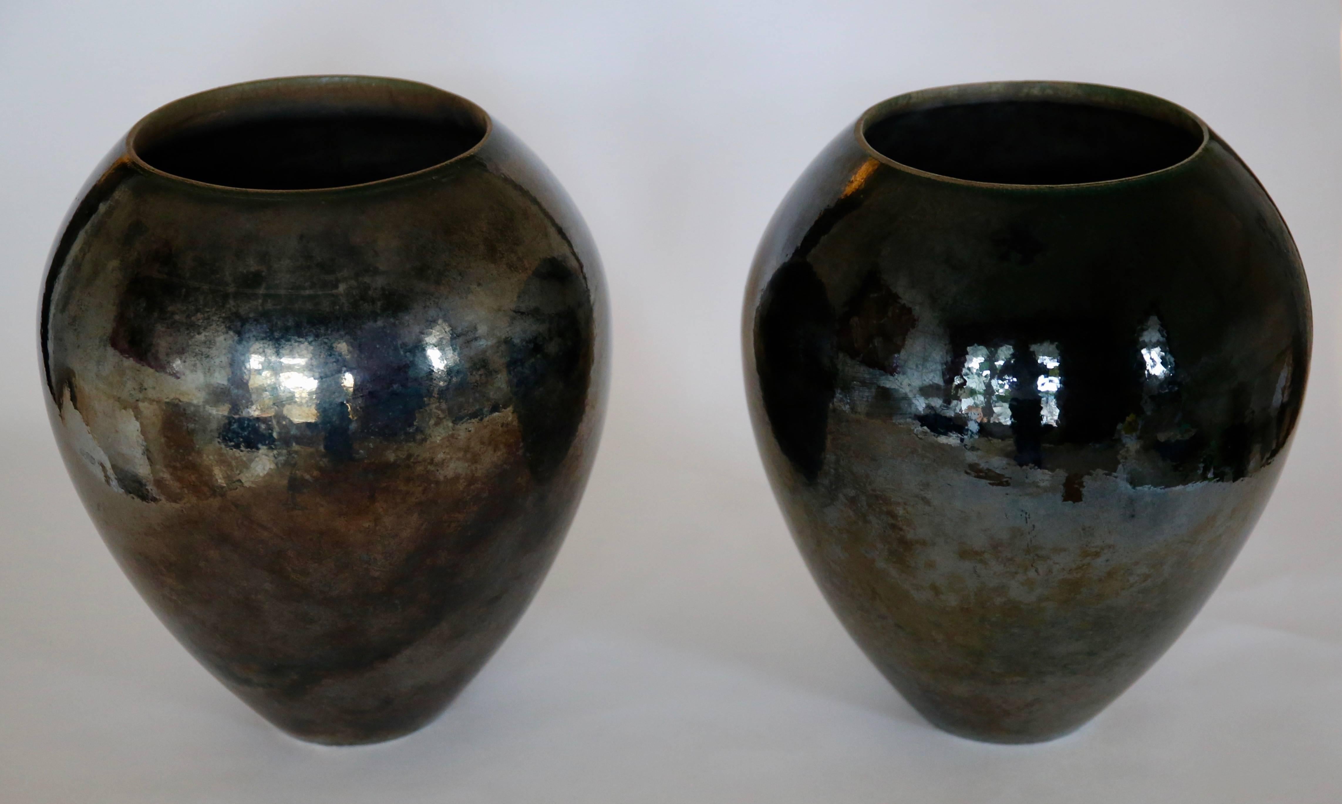 King Size Enameled Ceramic Vase In Excellent Condition For Sale In Brussels, BE
