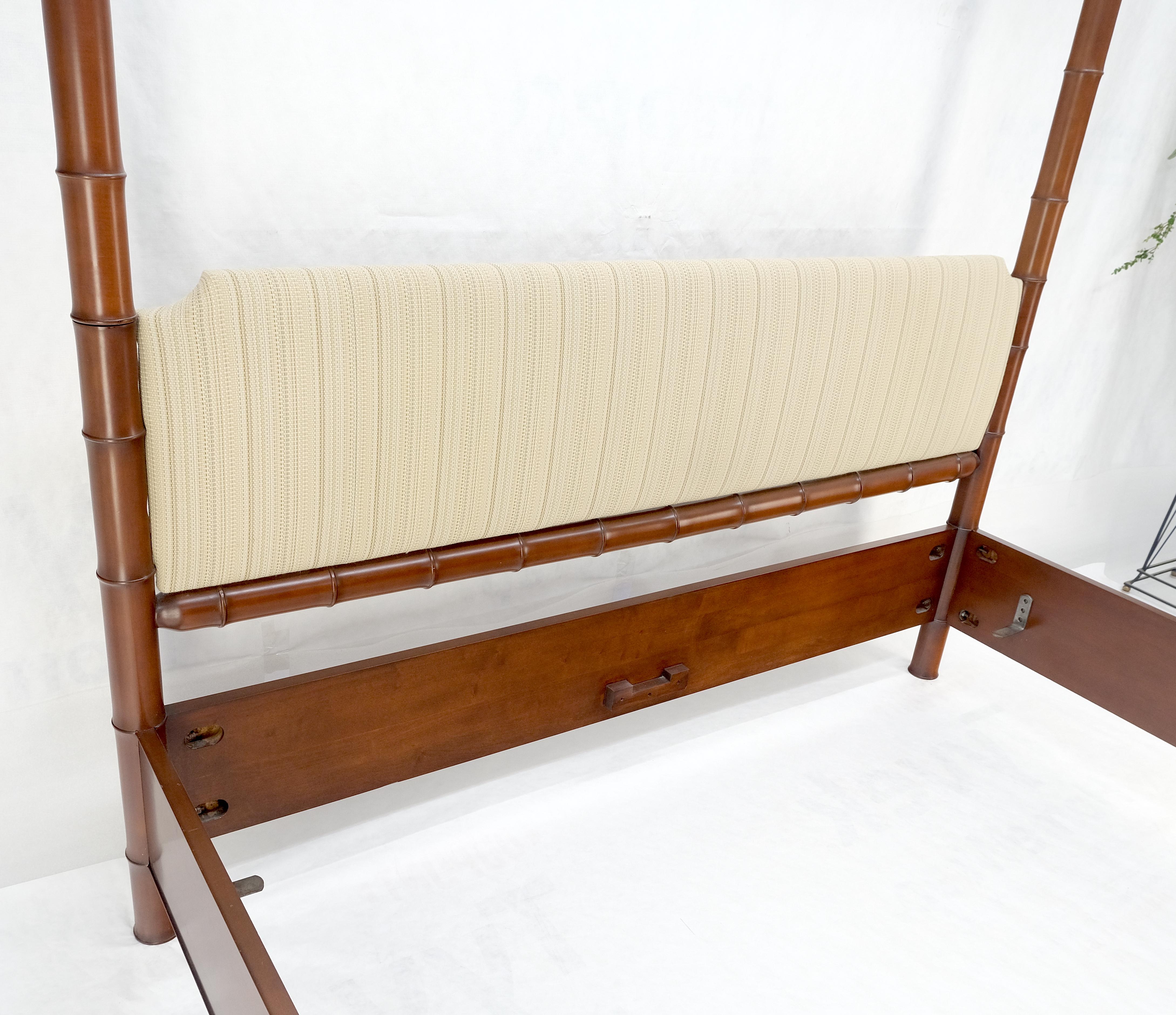 Testata del letto a baldacchino king size in finto bambù massiccio di ciliegio MINT! in vendita 4