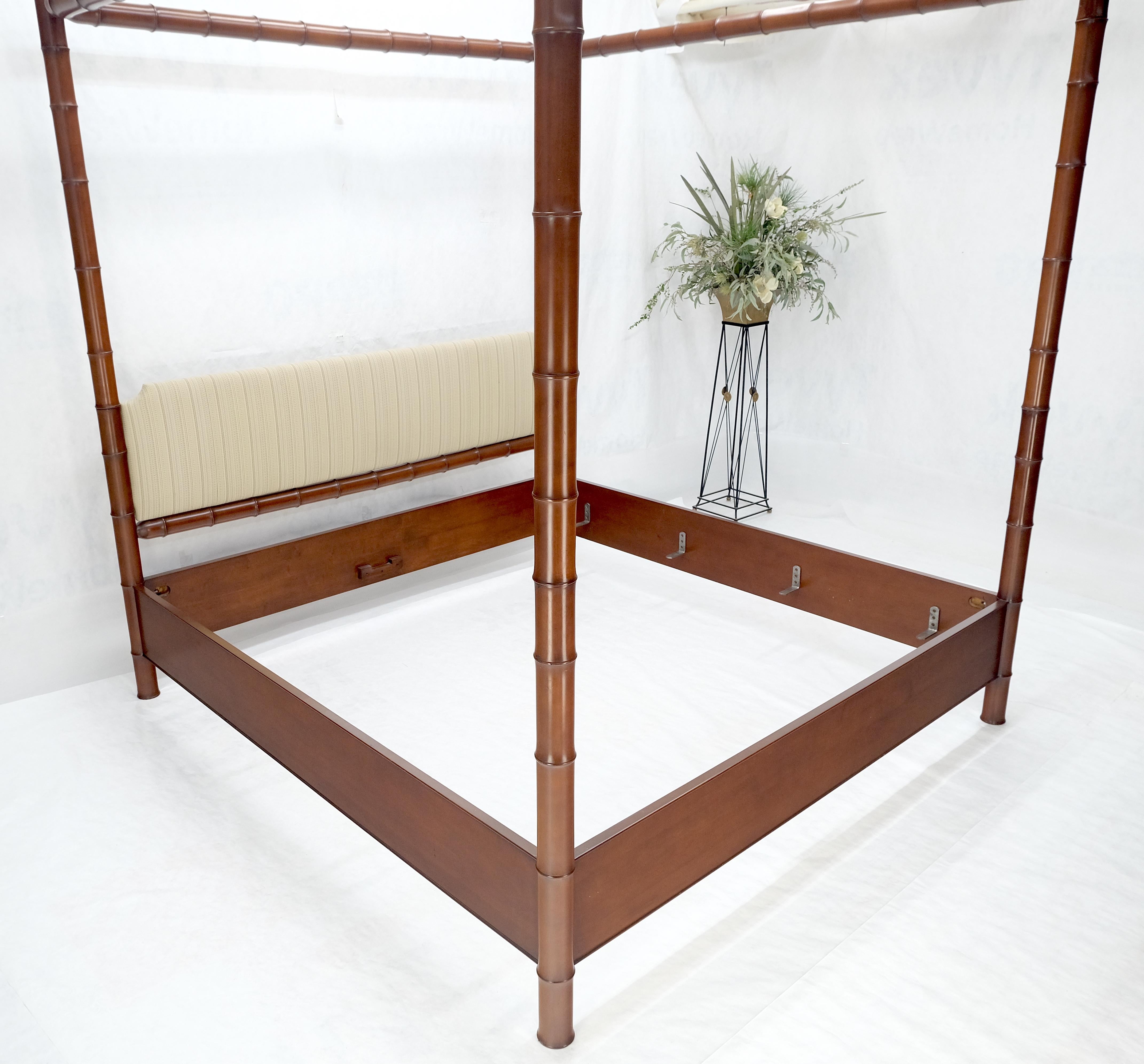 Testata del letto a baldacchino king size in finto bambù massiccio di ciliegio MINT! in vendita 5