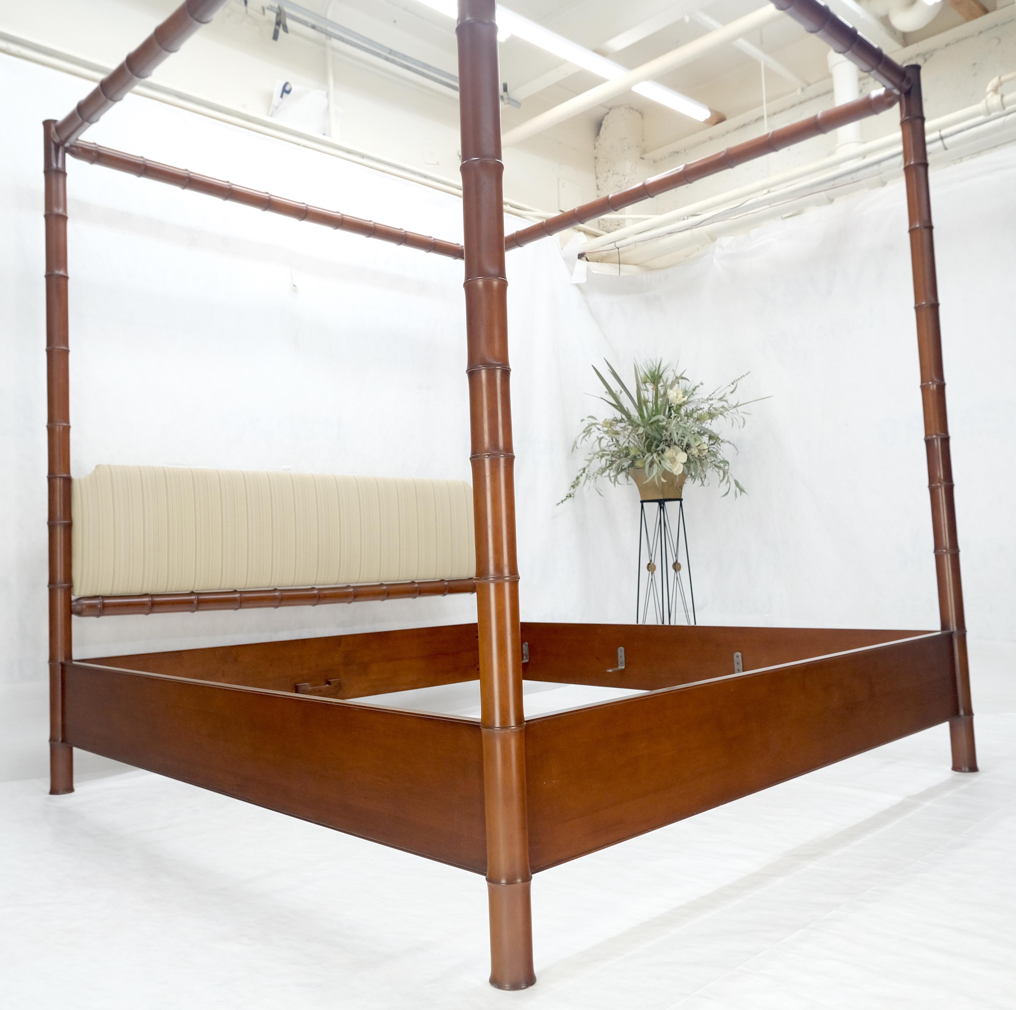 Testata del letto a baldacchino king size in finto bambù massiccio di ciliegio MINT! in vendita 6