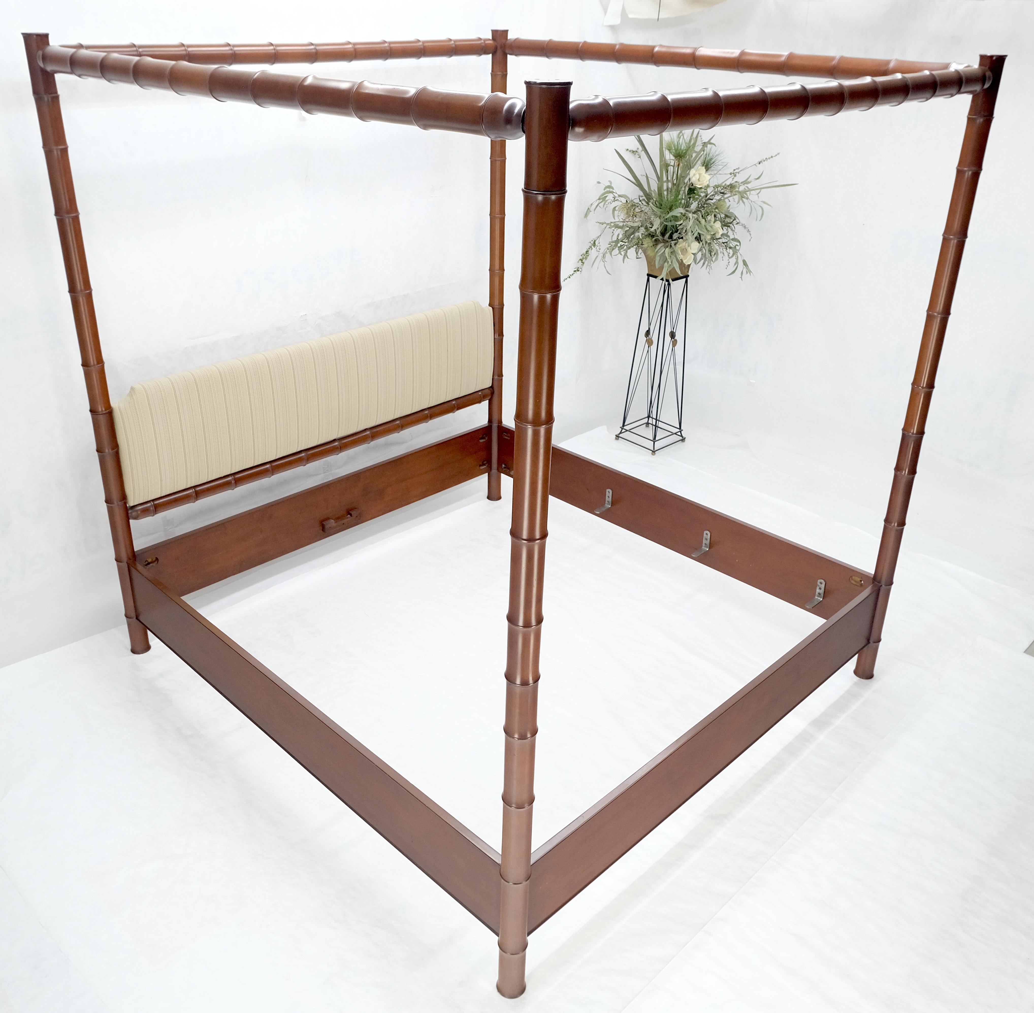 Testata del letto a baldacchino king size in finto bambù massiccio di ciliegio MINT! in vendita 7
