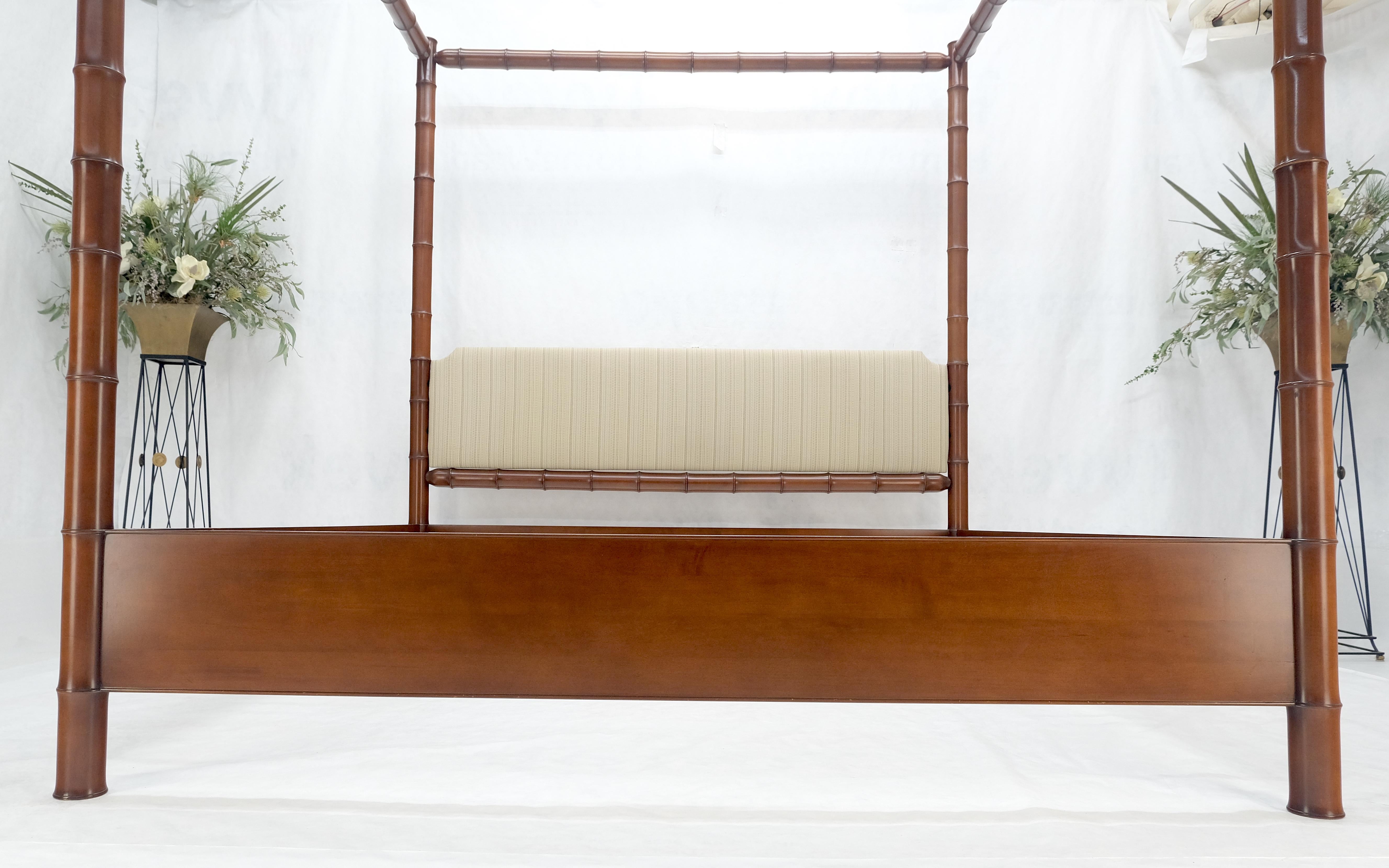 Testata del letto a baldacchino king size in finto bambù massiccio di ciliegio MINT! in vendita 9